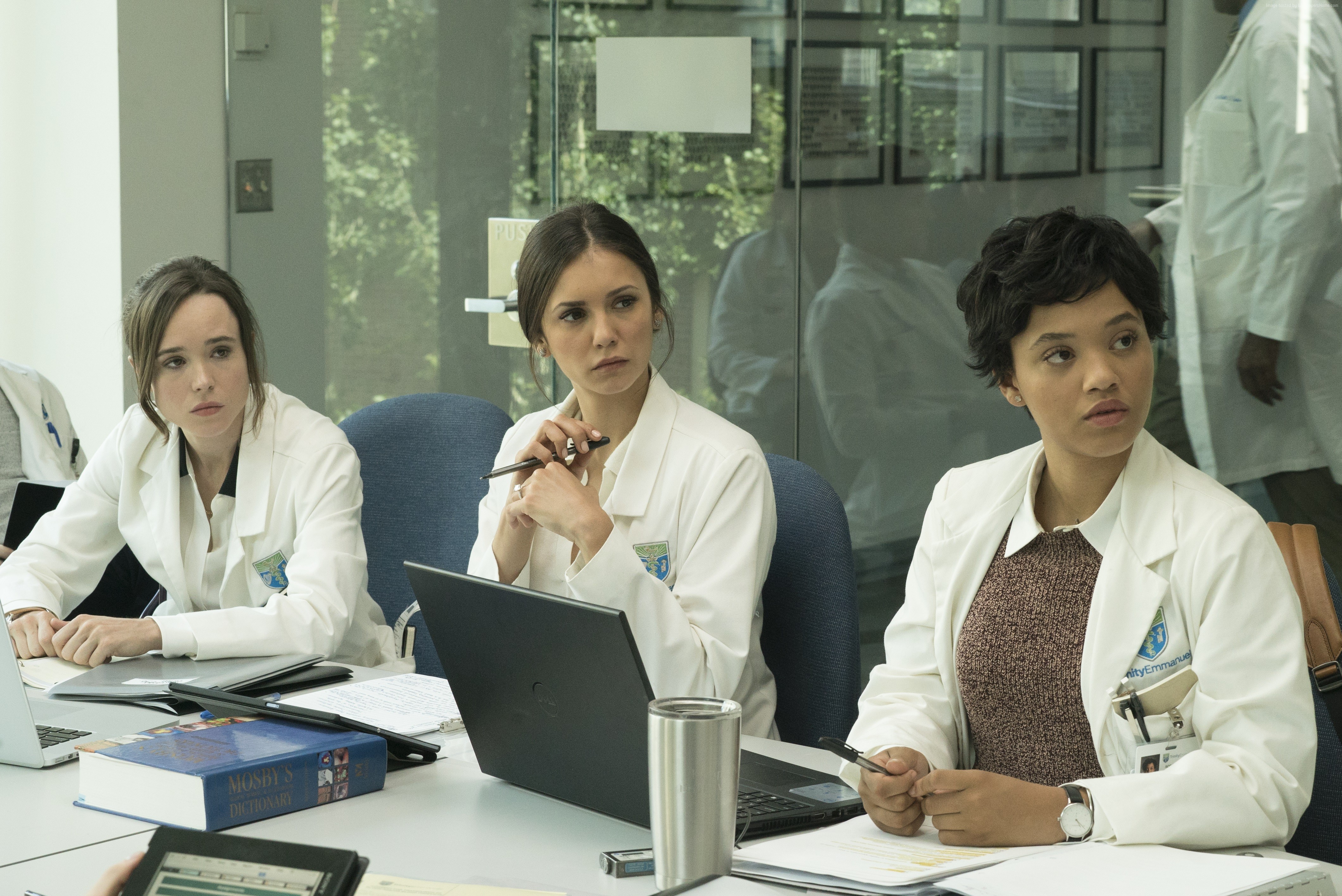 Nina Dobrev, Ellen Page, Kiersey Clemons from Flatliners HD Wallpaper
