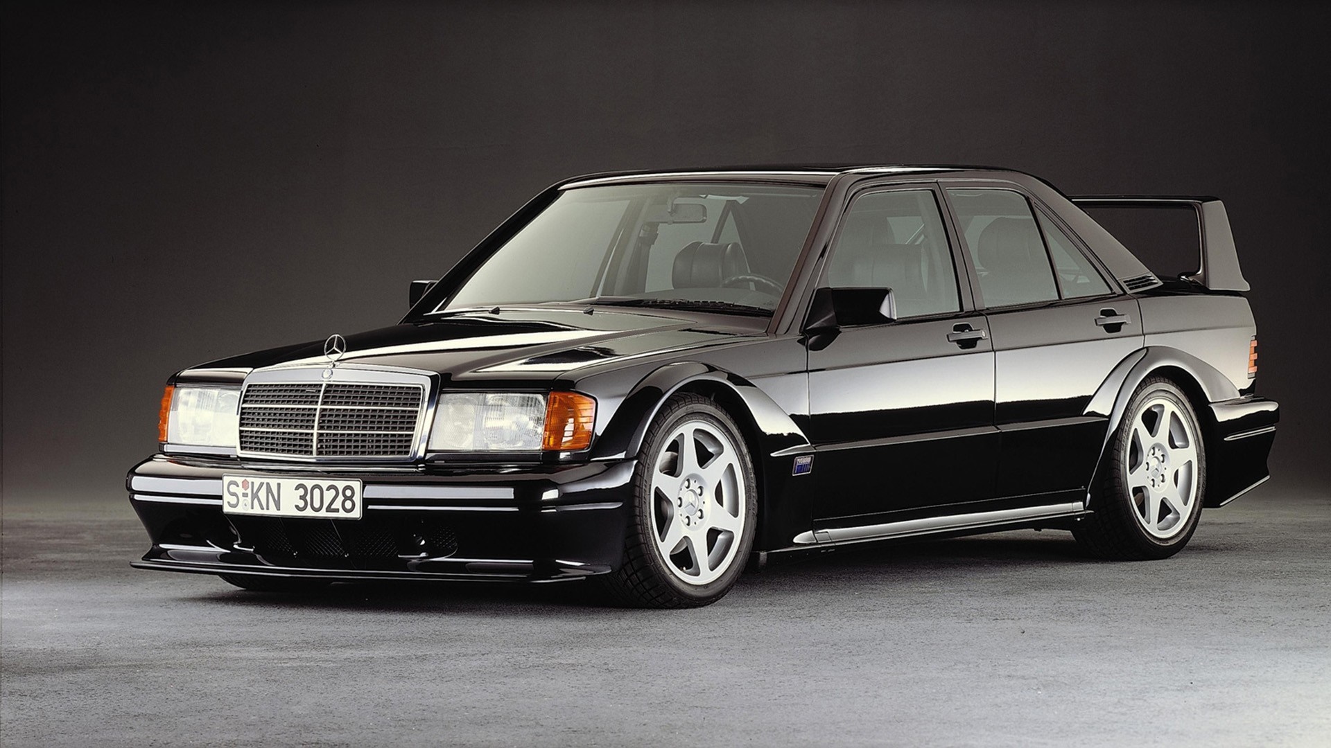 Black Mercedes-Benz 190E Evo II Sedan HD Wallpaper