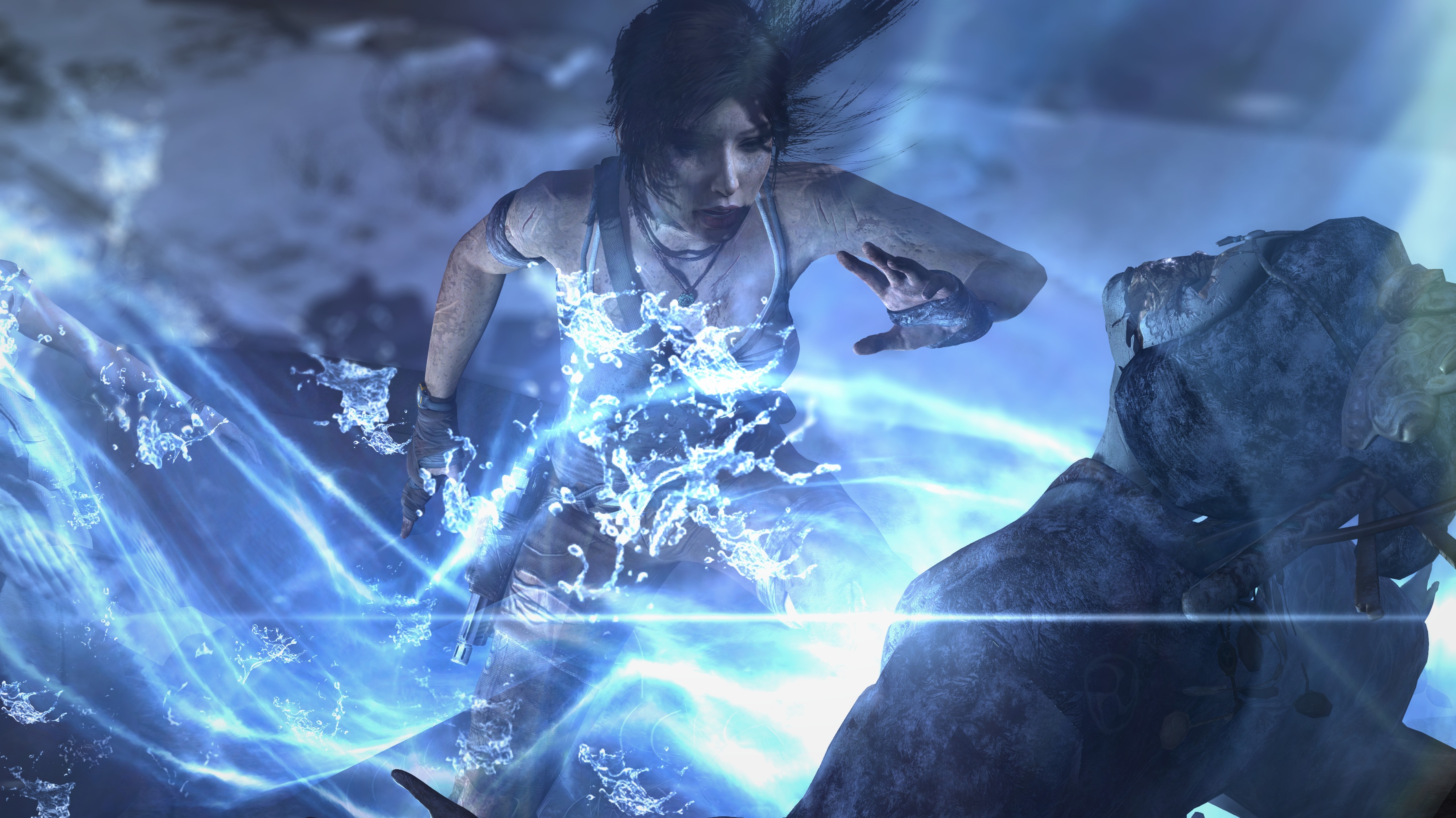 Lara Croft in Tomb Raider with special effects HD Wallpaper