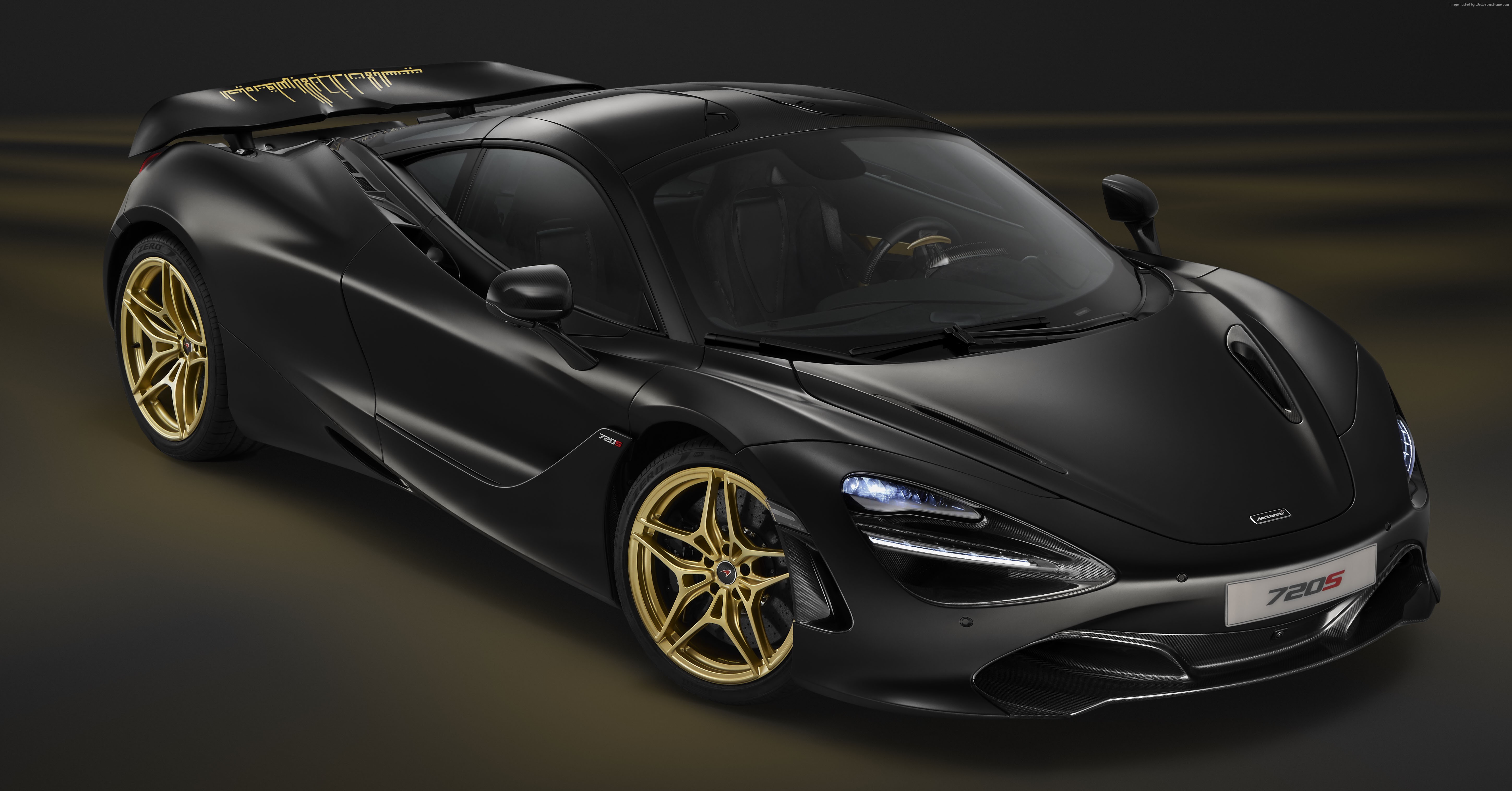 Black McLaren MSO 720S Coupe with gold accents HD Wallpaper