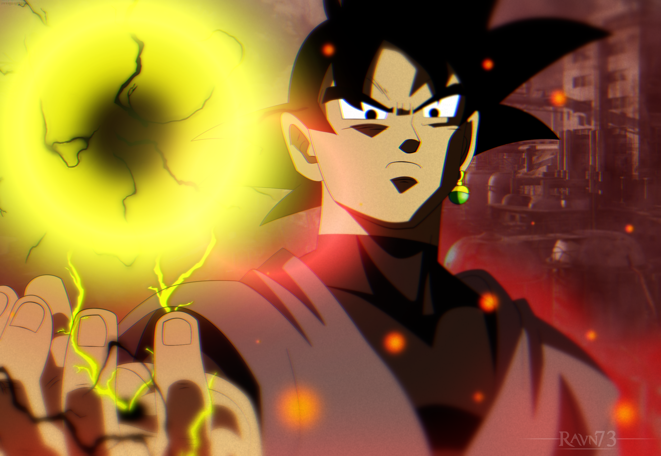 Goku Black from Dragon Ball Z charging energy HD Wallpaper
