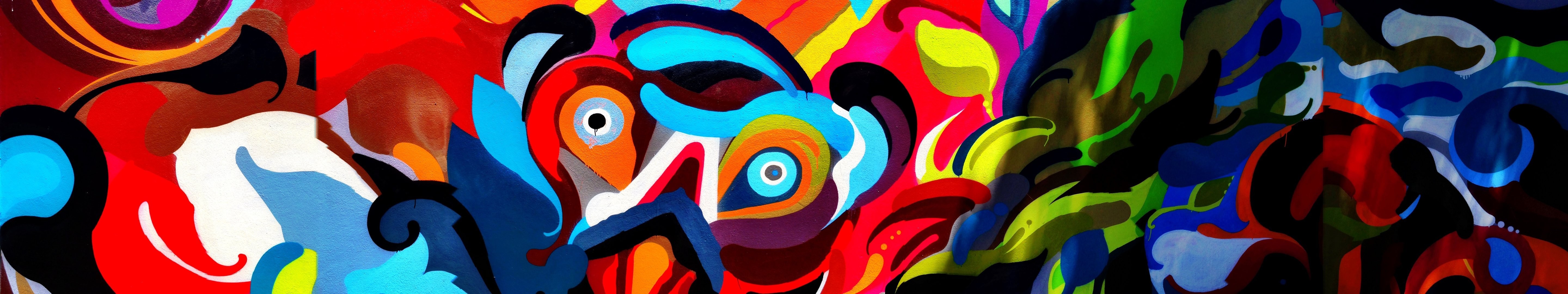 Abstract colorful painting with psychedelic art style HD Wallpaper