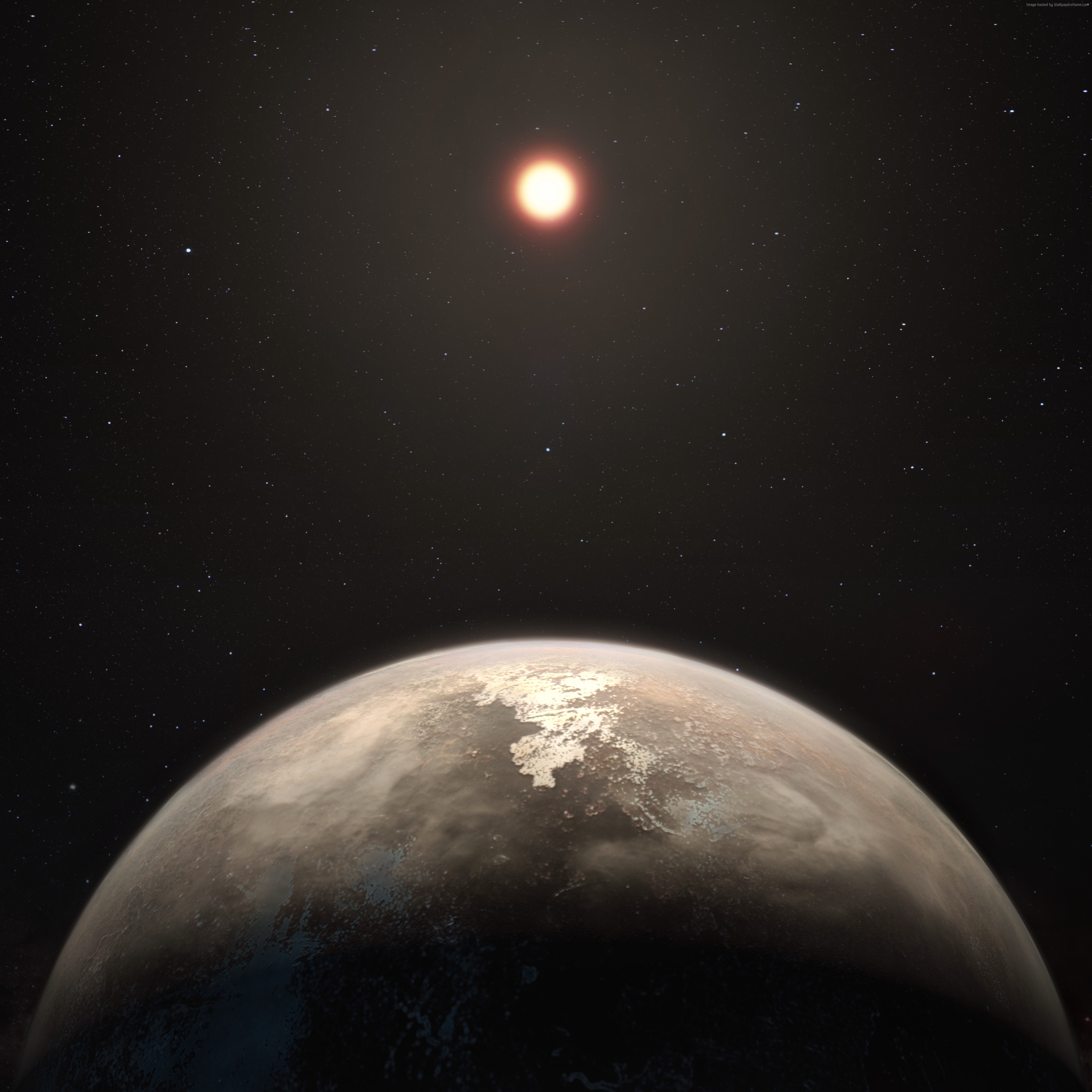 Ross 128 b planet in space 4K HD Wallpaper