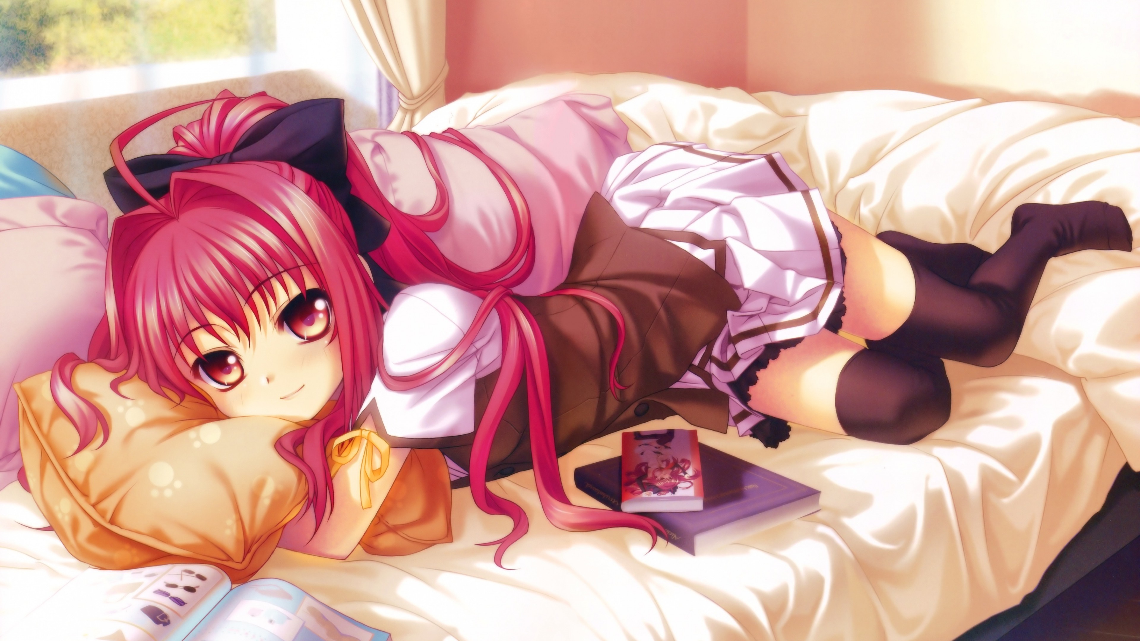 Anime girl with pink hair from Shinkyoku Soukai Polyphonica HD Wallpaper