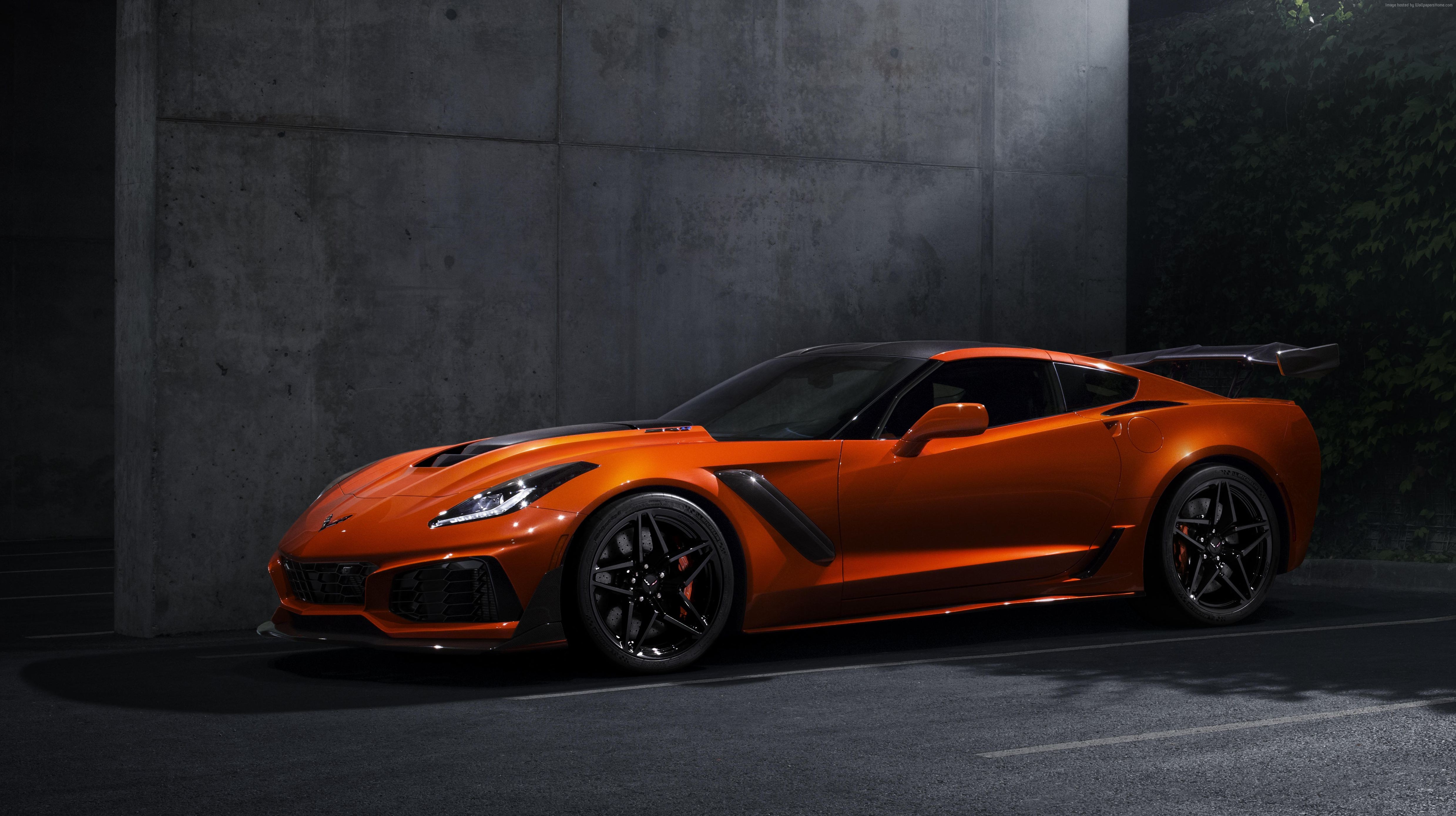 Orange Chevrolet Corvette ZR1 2018 4K HD Wallpaper