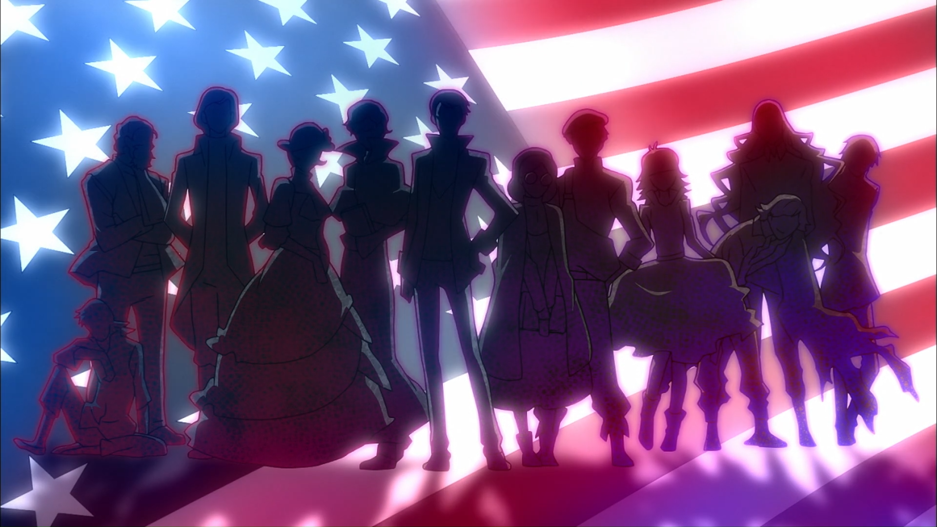Bungou Stray Dogs characters in front of American flag HD Wallpaper