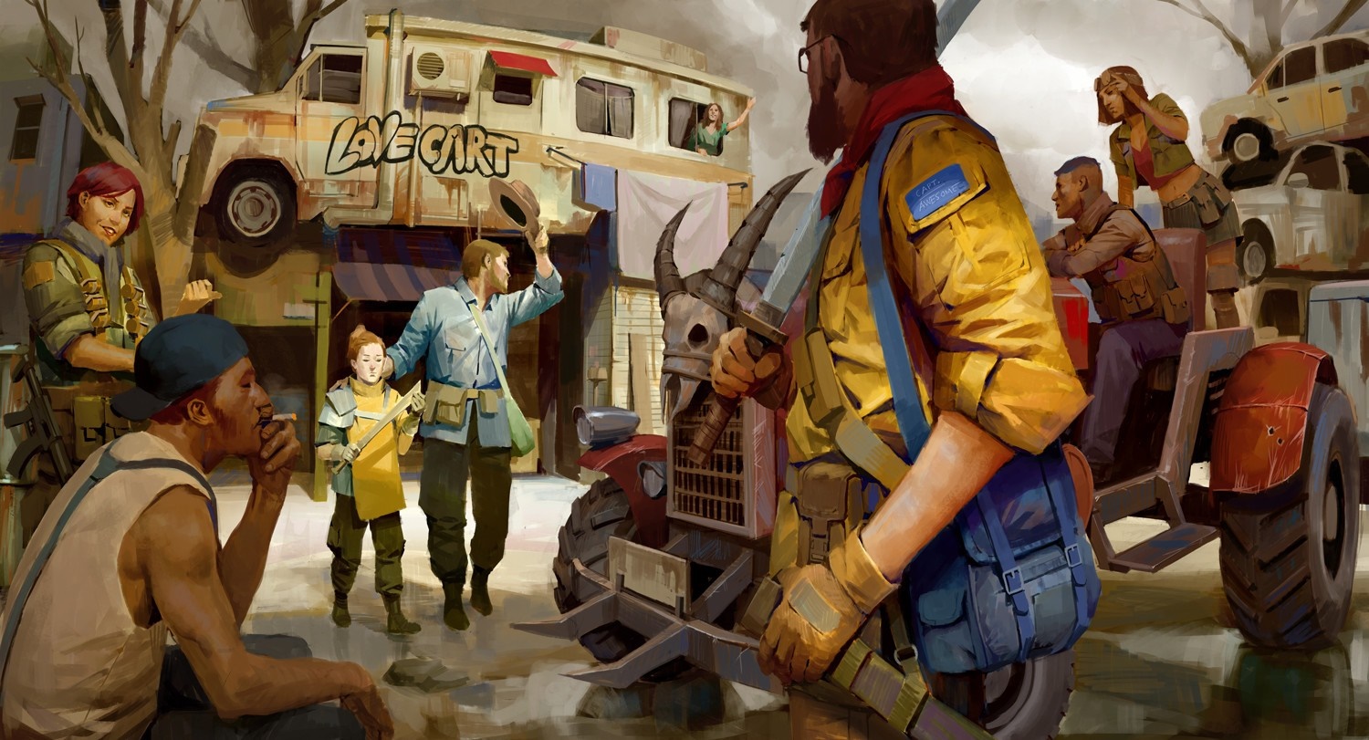Post-apocalyptic survivors with a modified vehicle HD Wallpaper