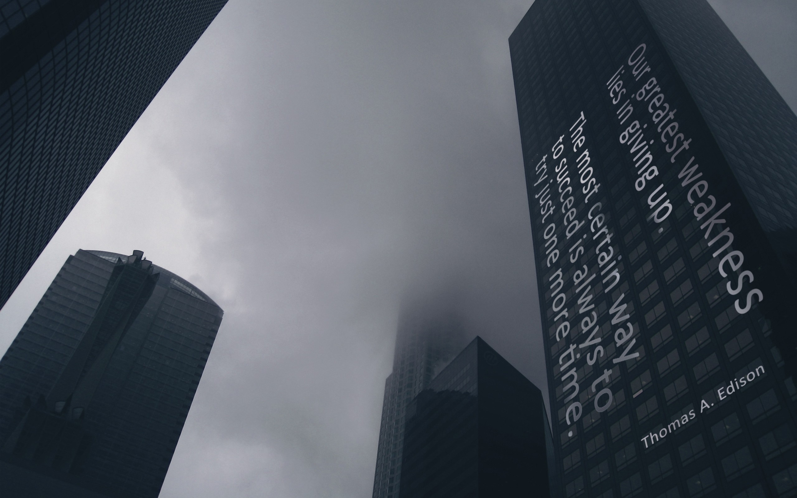 Quote by Thomas A. Edison on Skyscrapers HD Wallpaper