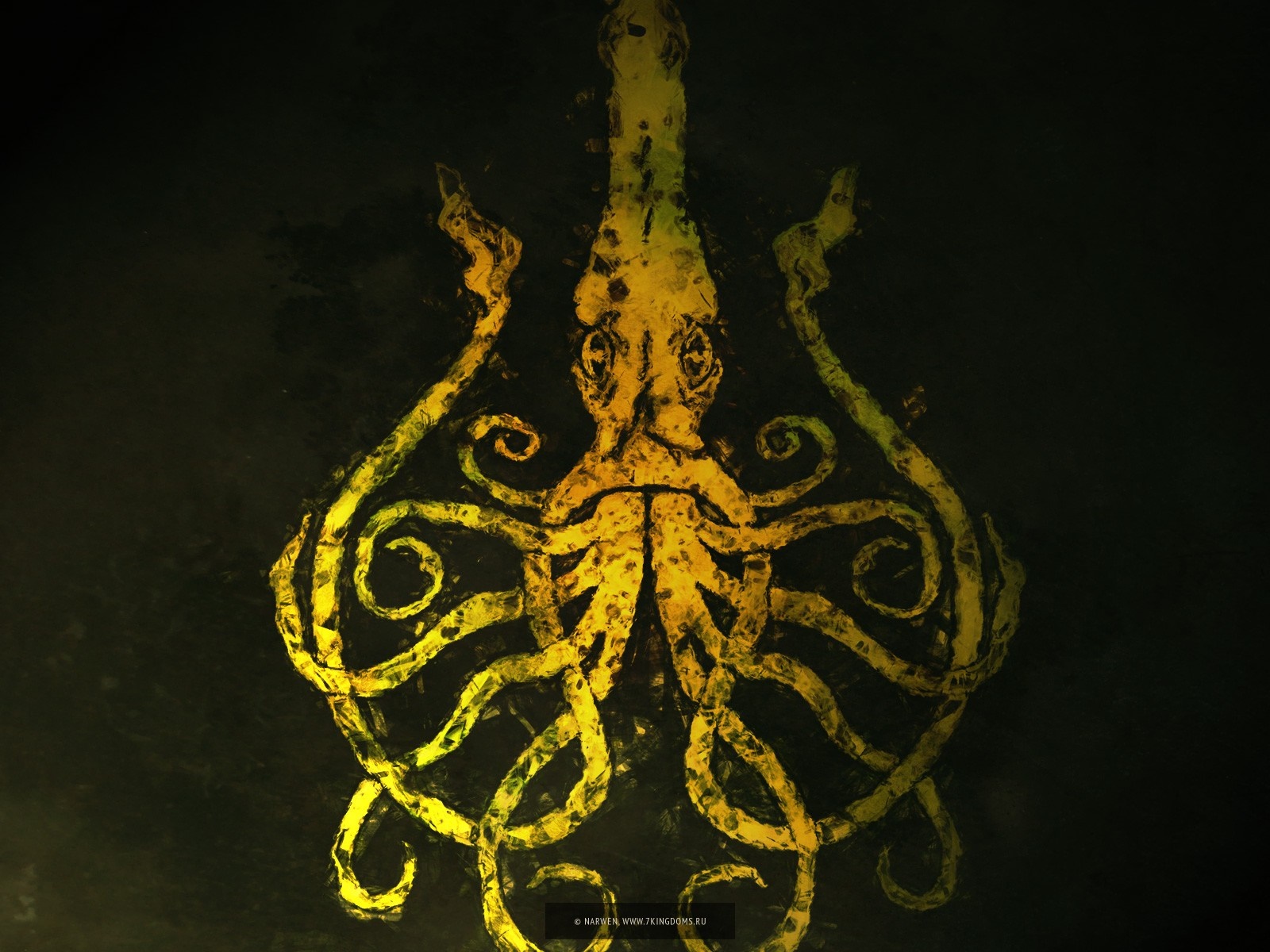 Yellow Kraken illustration from Game of Thrones HD Wallpaper