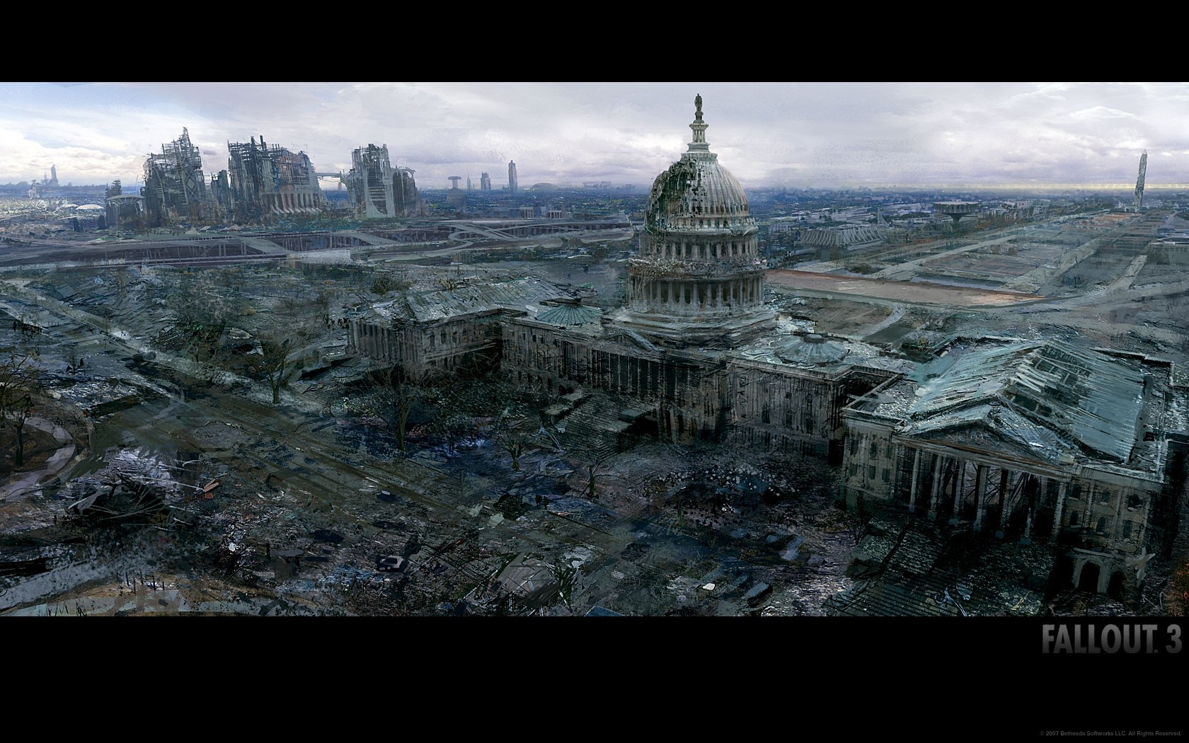 Fallout 3: Ruined Capitol Building and Washington D.C. HD Wallpaper