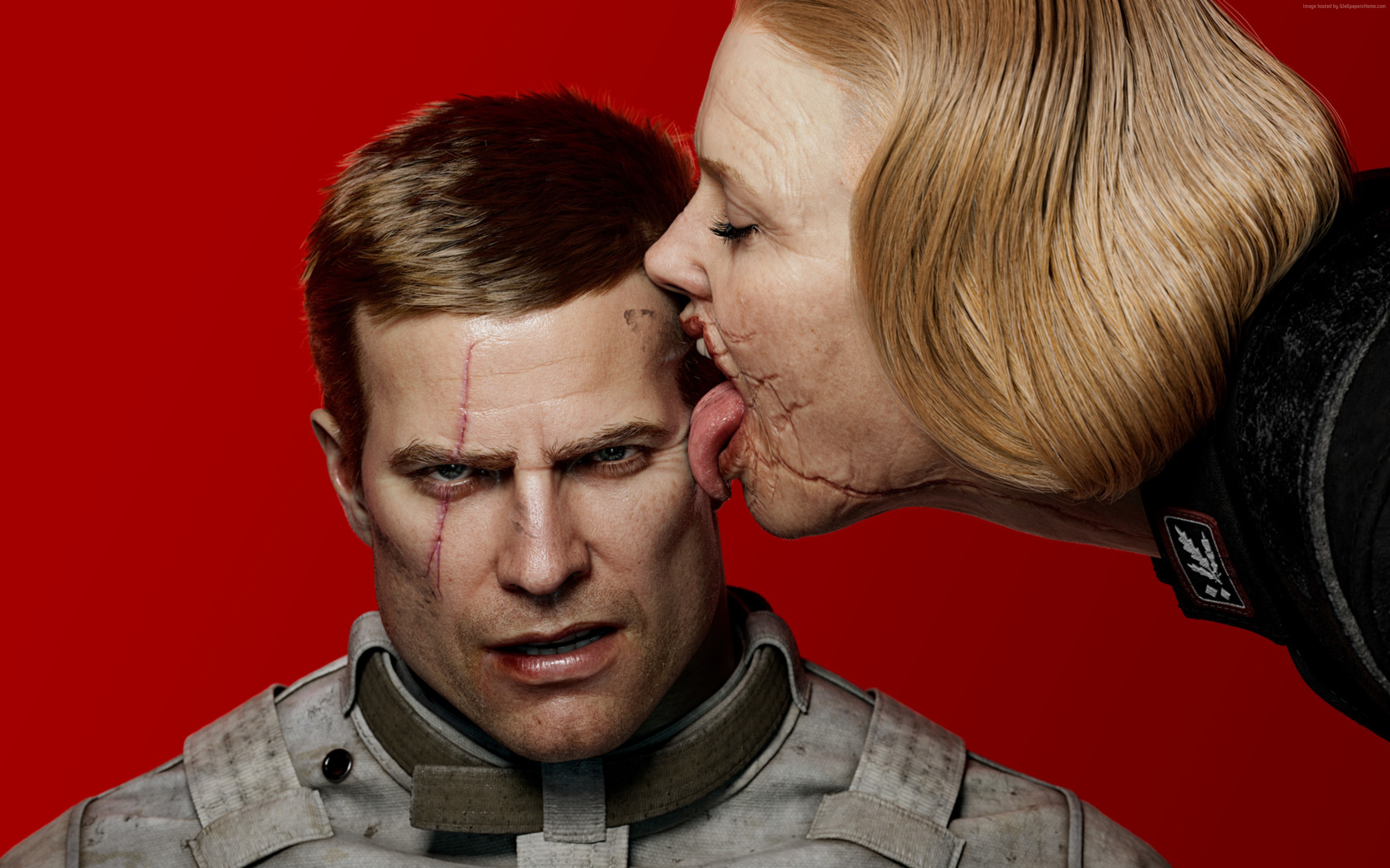 BJ Blazkowicz and Frau Engel from Wolfenstein 2: The New Colossus poster 4K HD Wallpaper
