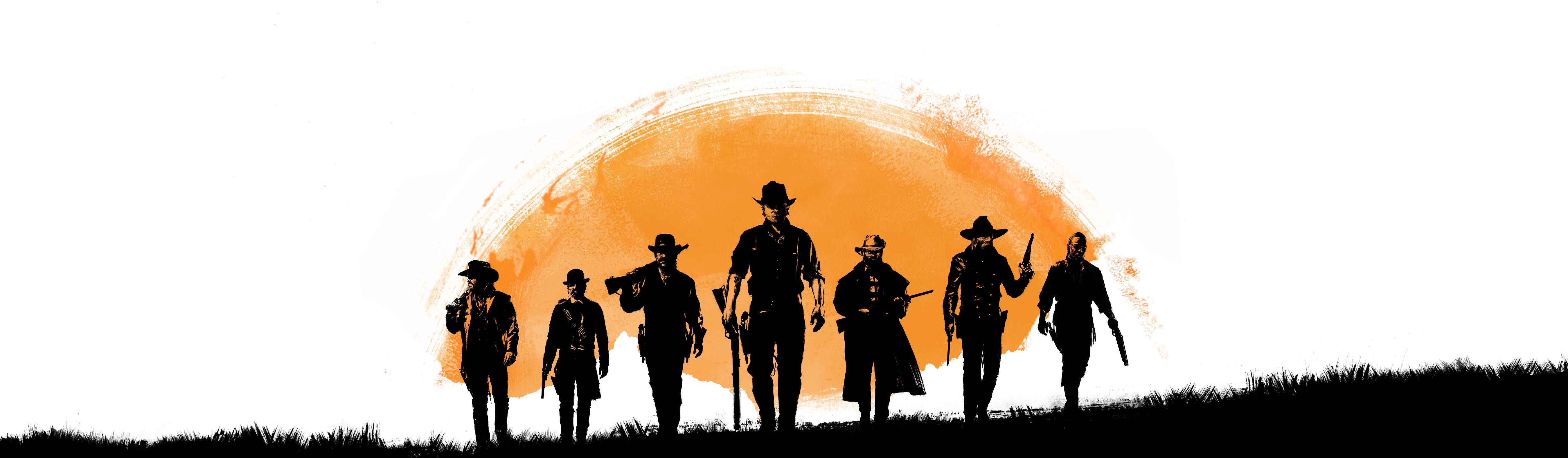 Red Dead Redemption 2 poster with group of cowboys HD Wallpaper