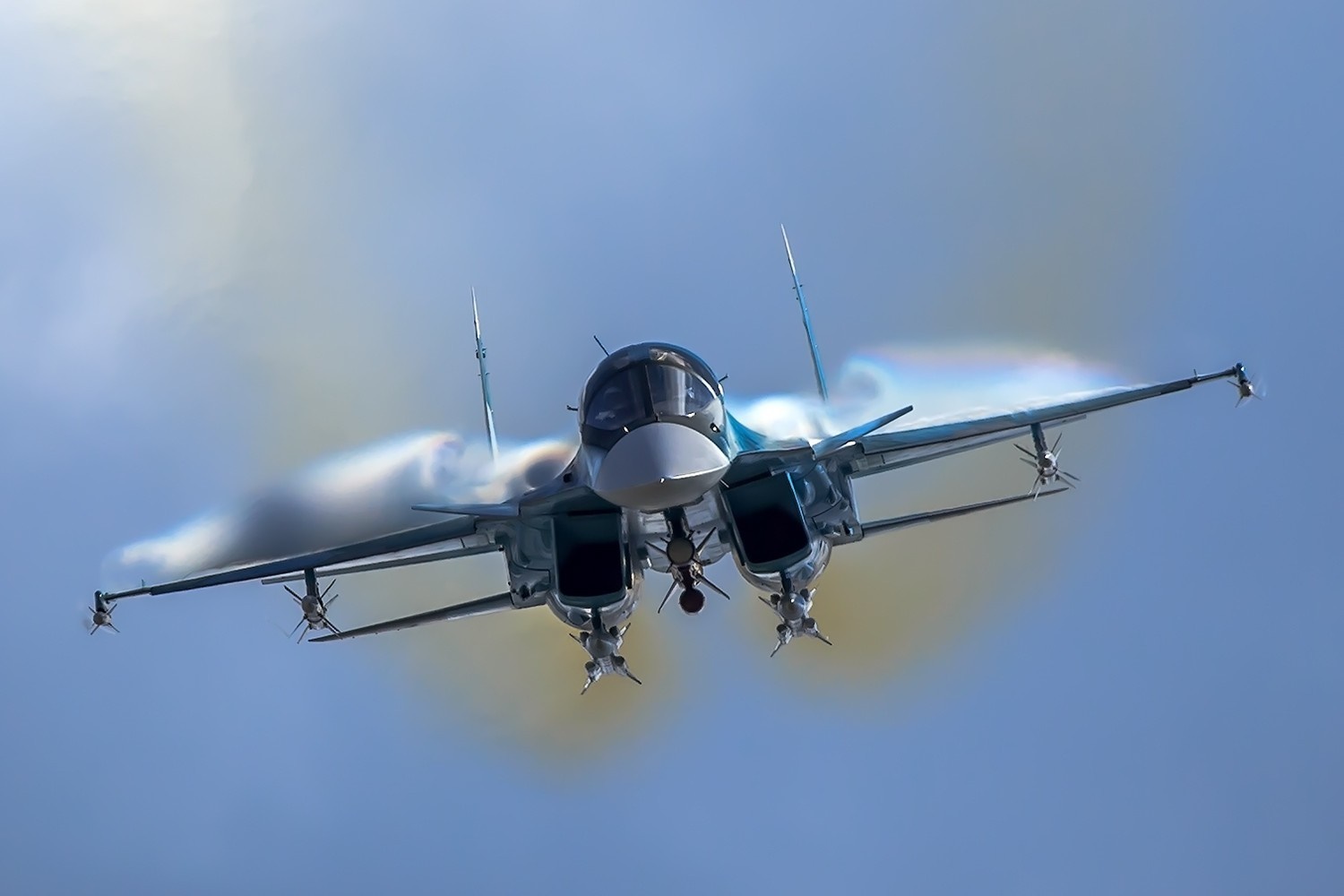 Sukhoi Su-34 fighter jet in flight HD Wallpaper
