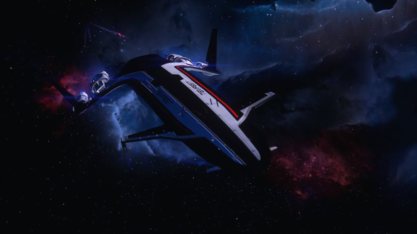 The Tempest ship from Mass Effect Andromeda in space HD Wallpaper