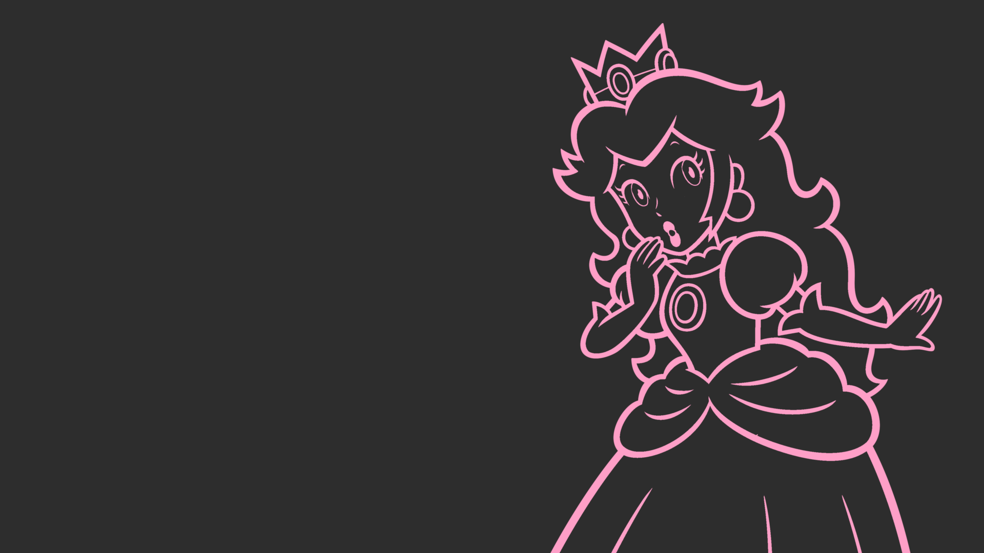 Princess Peach from Super Mario outline HD Wallpaper