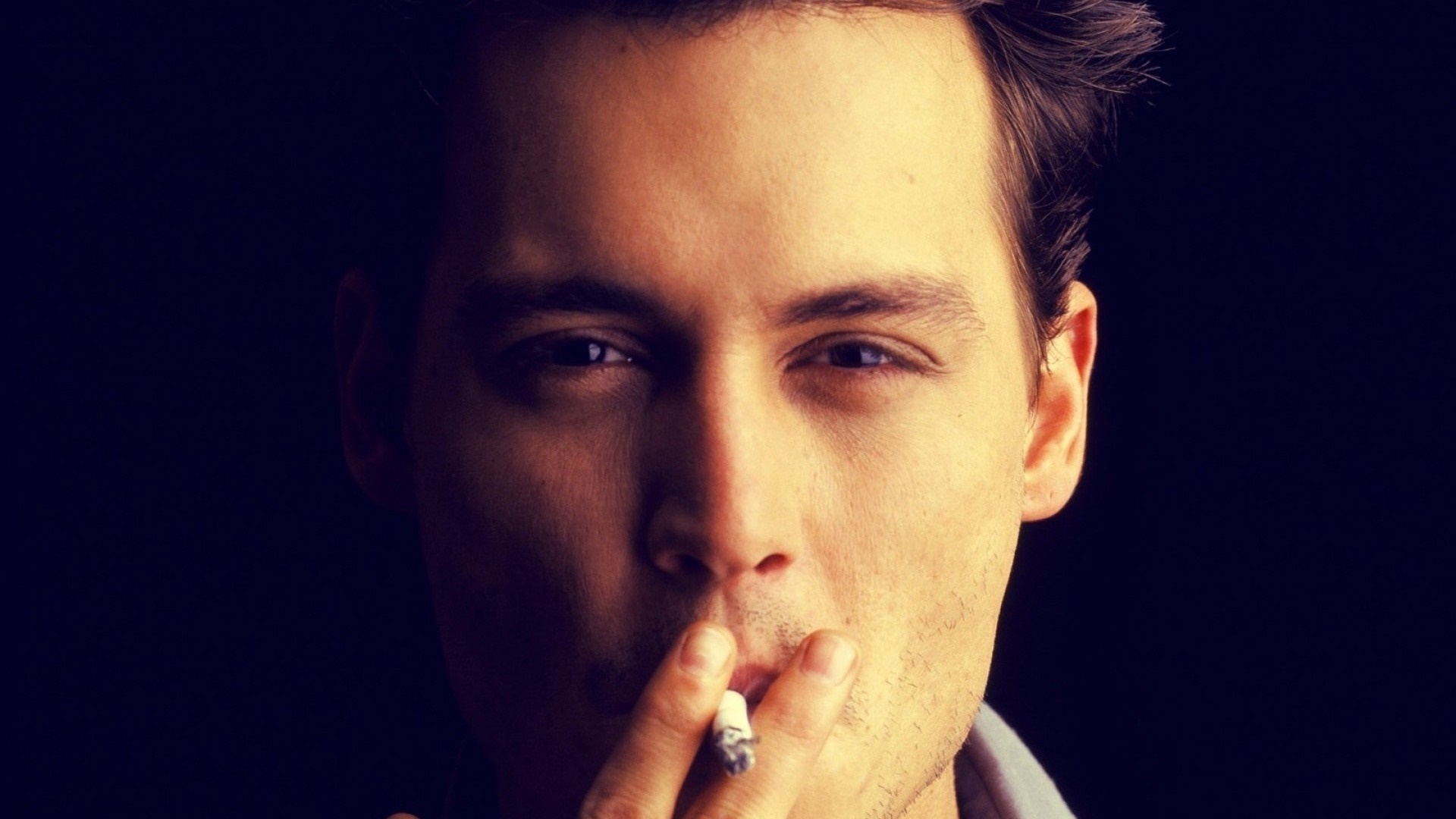 Johnny Depp smoking a cigarette HD Wallpaper