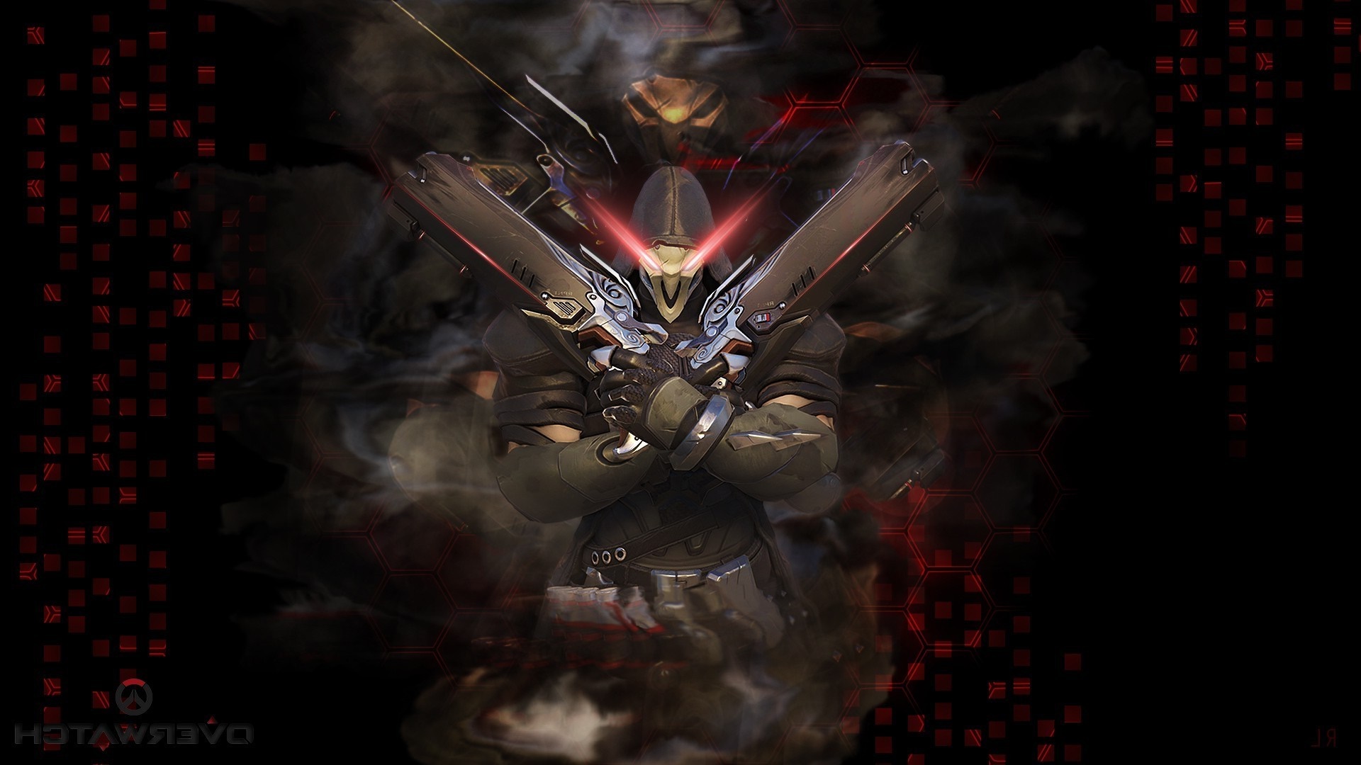 Reaper from Overwatch with dual shotguns HD Wallpaper