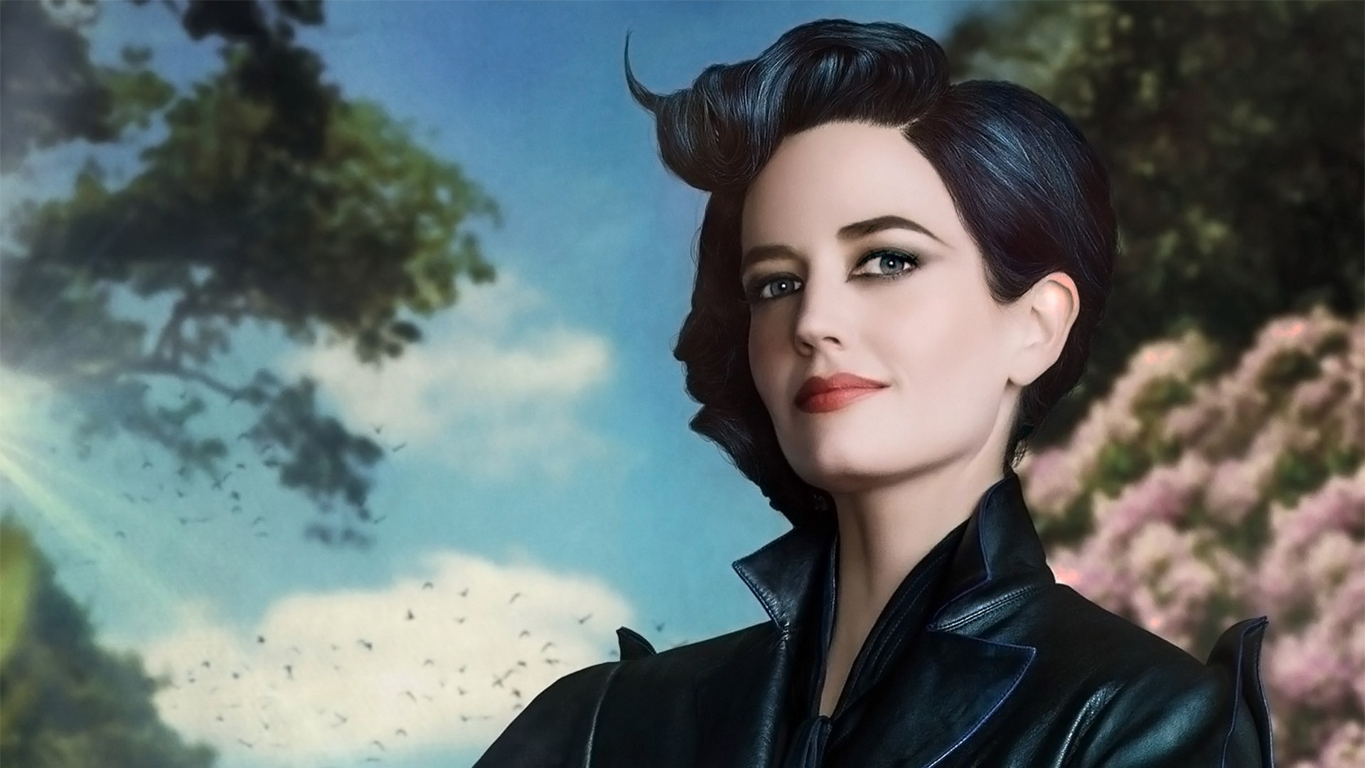 Eva Green in a black outfit HD Wallpaper