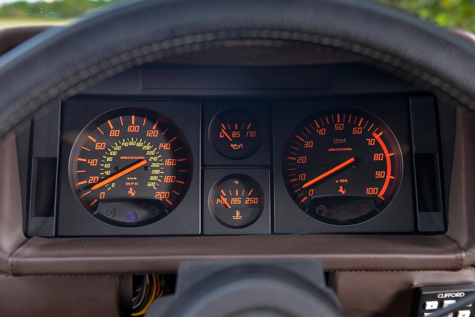 Ferrari Testarossa dashboard gauges HD Wallpaper
