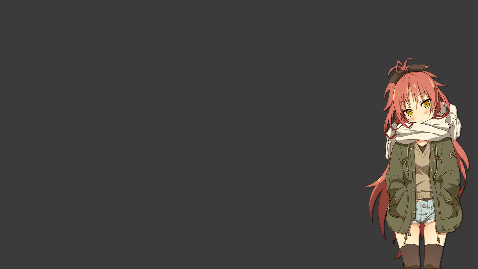 Madoka Magica Anime Girl with Scarf HD Wallpaper