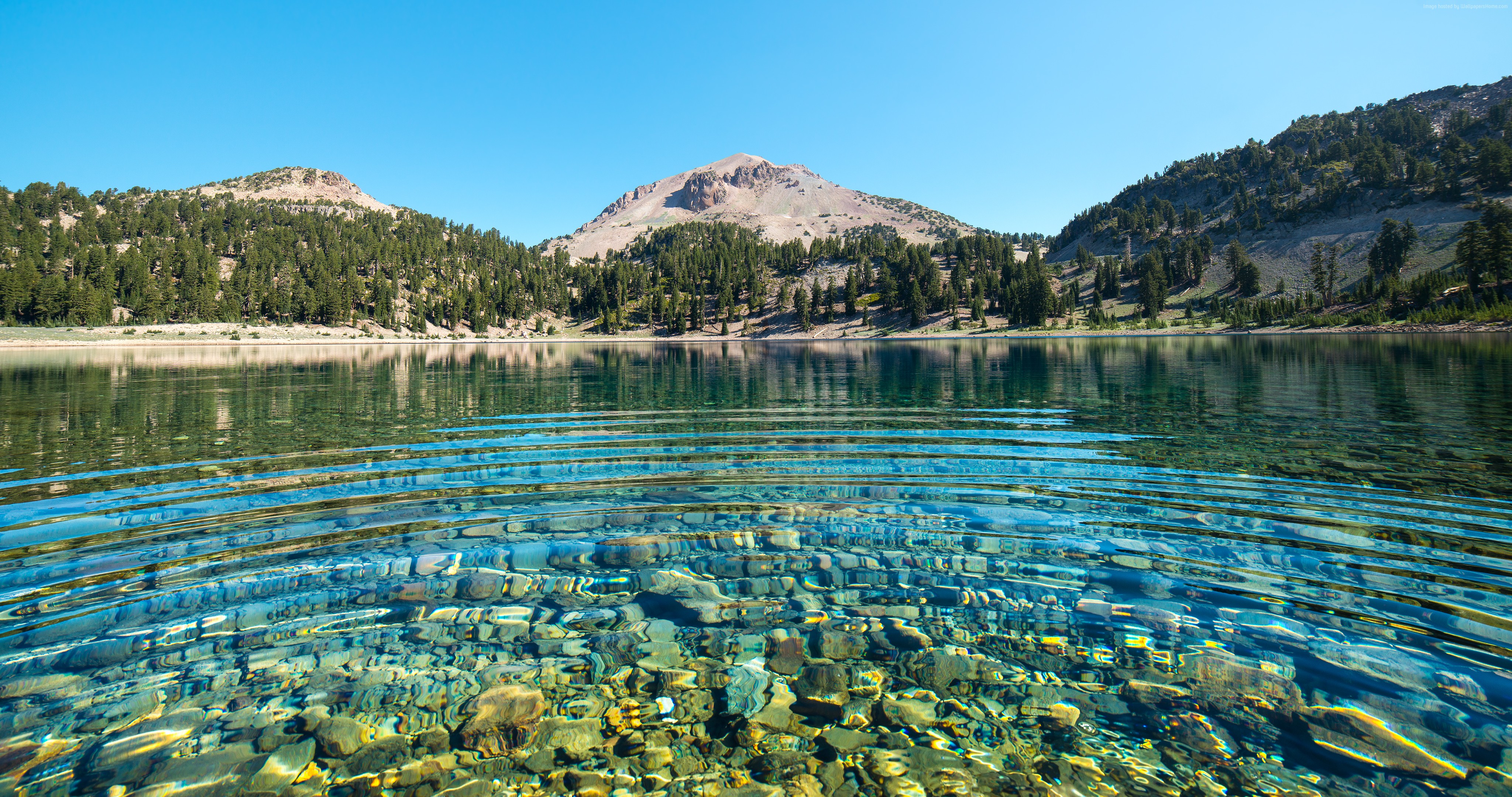 4k, mountains, lake HD Wallpaper