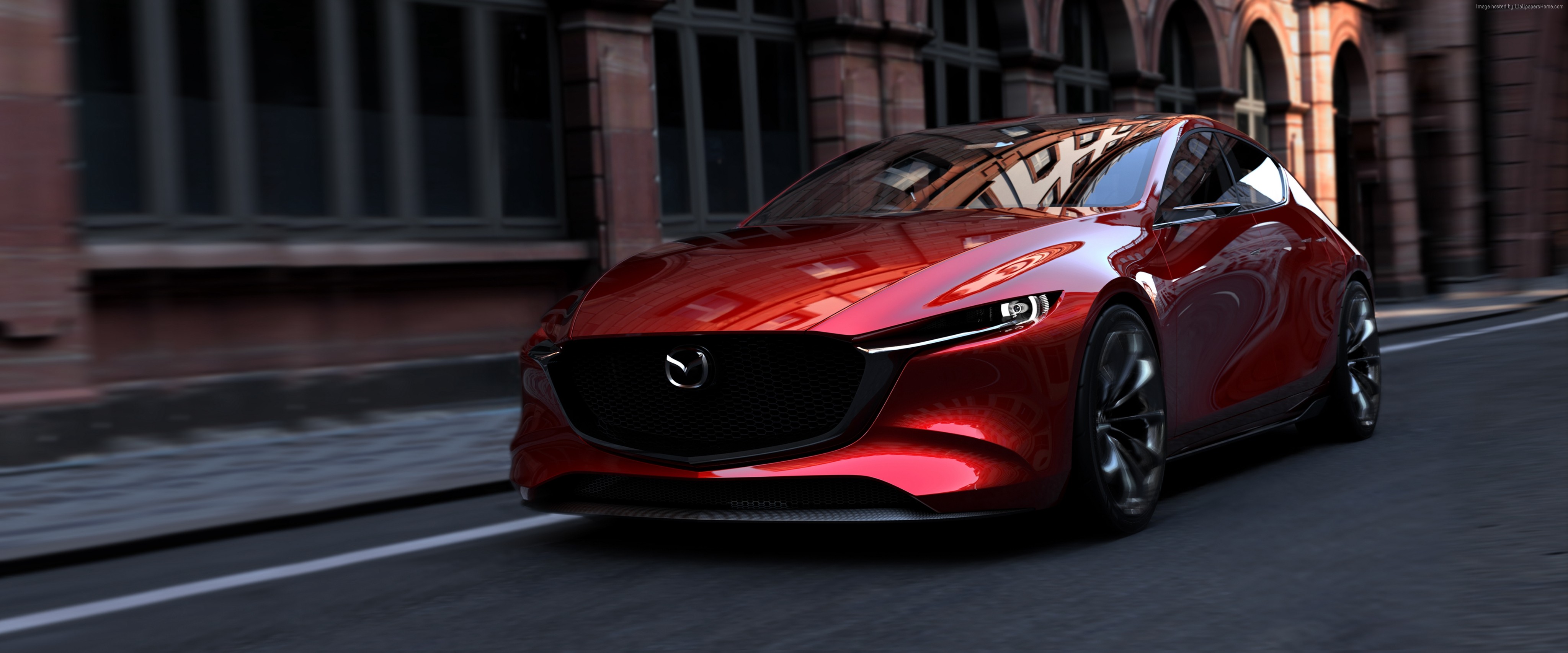 4K Mazda Kai concept car on street HD Wallpaper