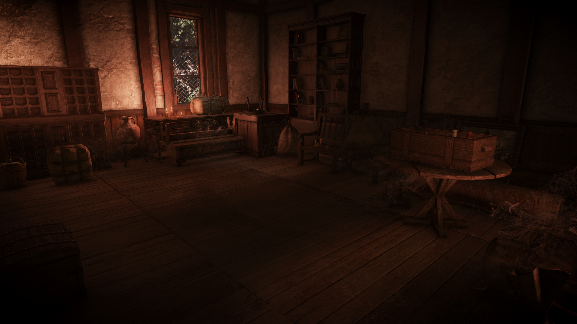The Witcher 3 Wild Hunt screenshot of a dimly lit room HD Wallpaper