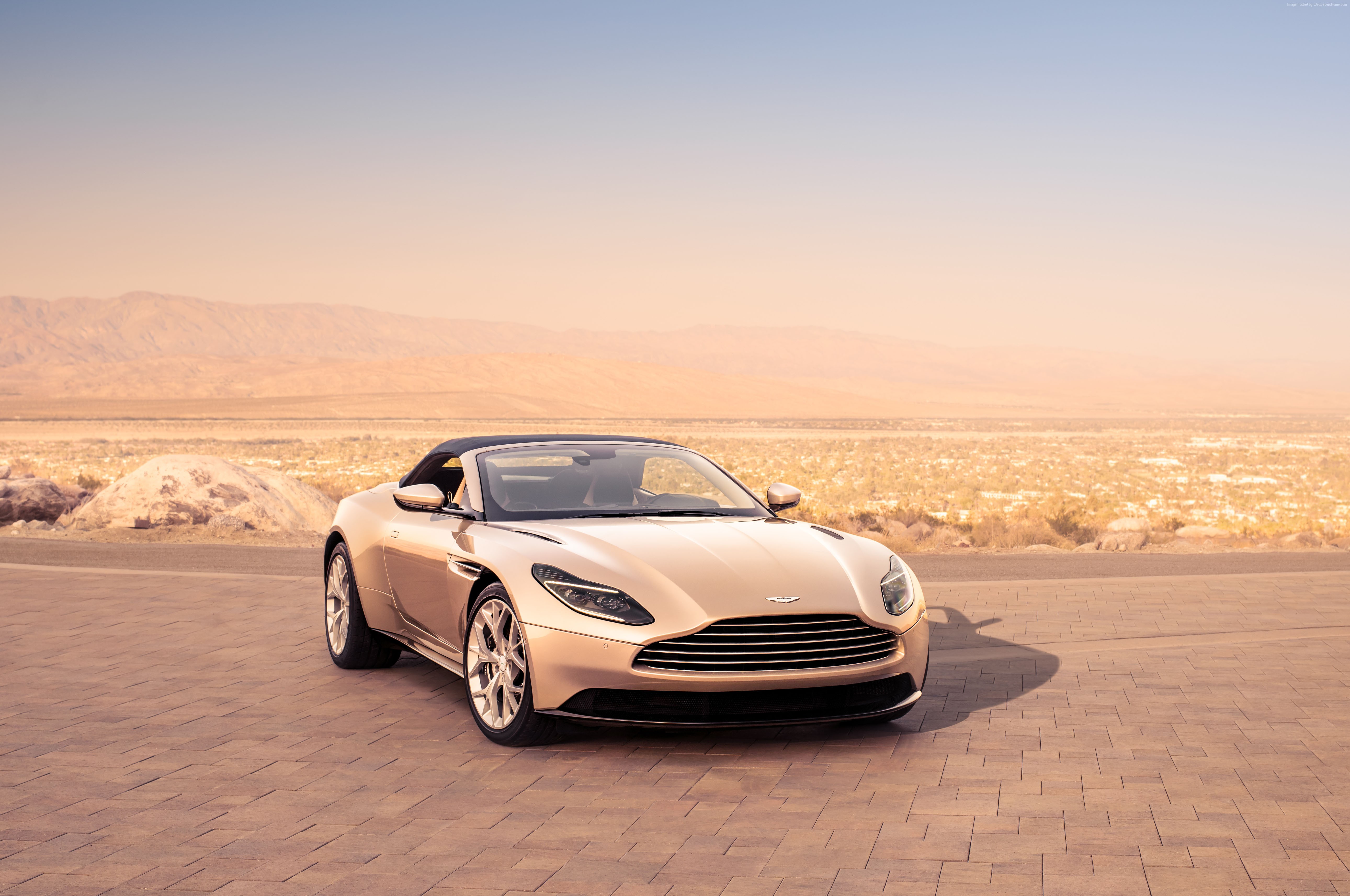 Aston Martin DB11 Volante convertible in desert landscape HD Wallpaper