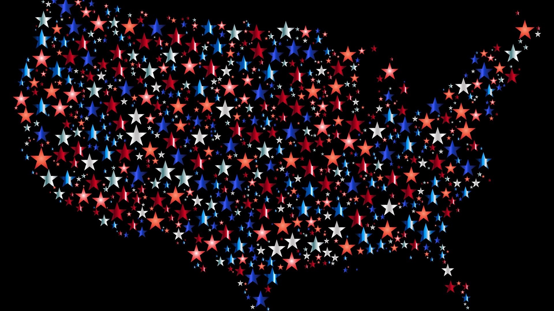 USA map made of red, white, and blue stars HD Wallpaper