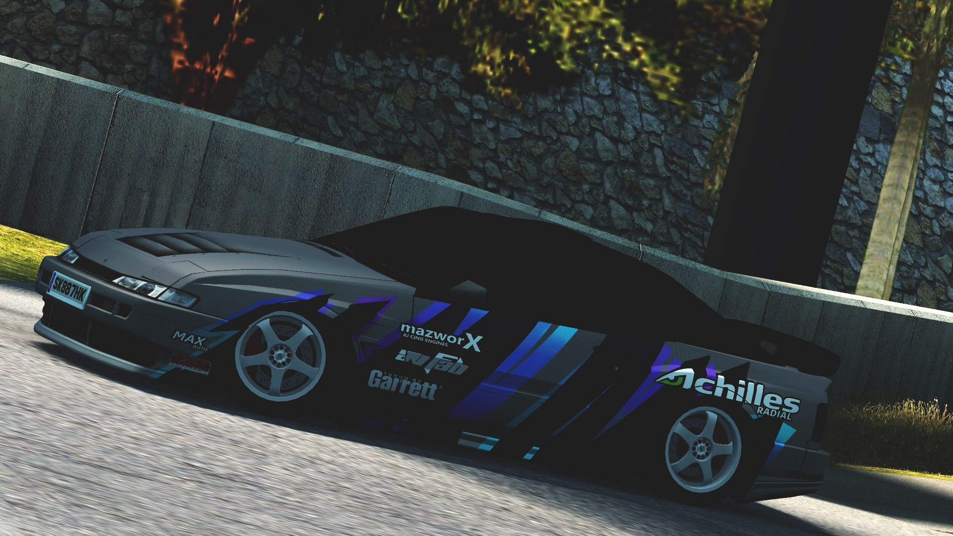 Nissan Silvia S14 with MazworX and Garrett decals HD Wallpaper