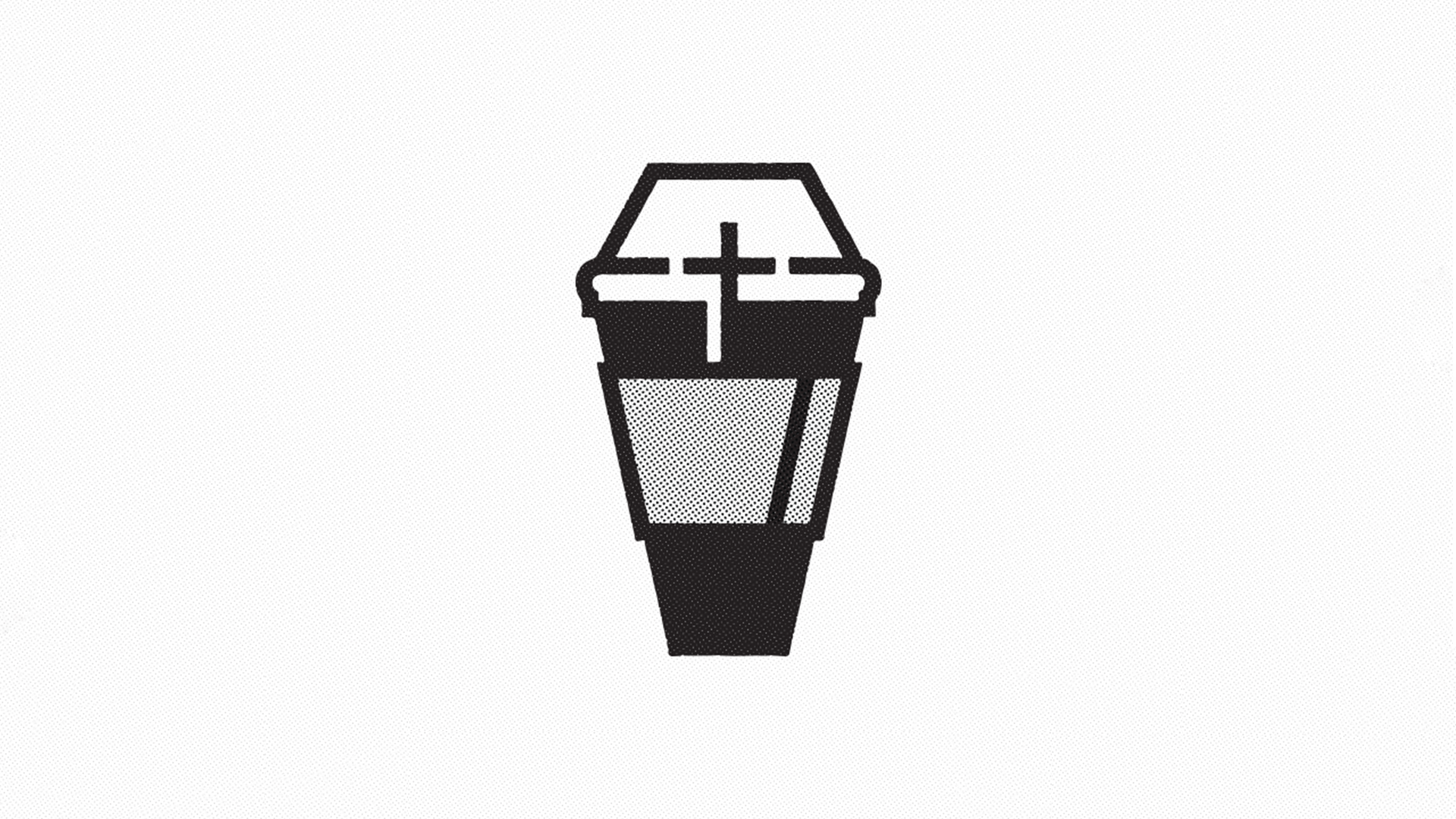 Coffin with a cross on a white background HD Wallpaper