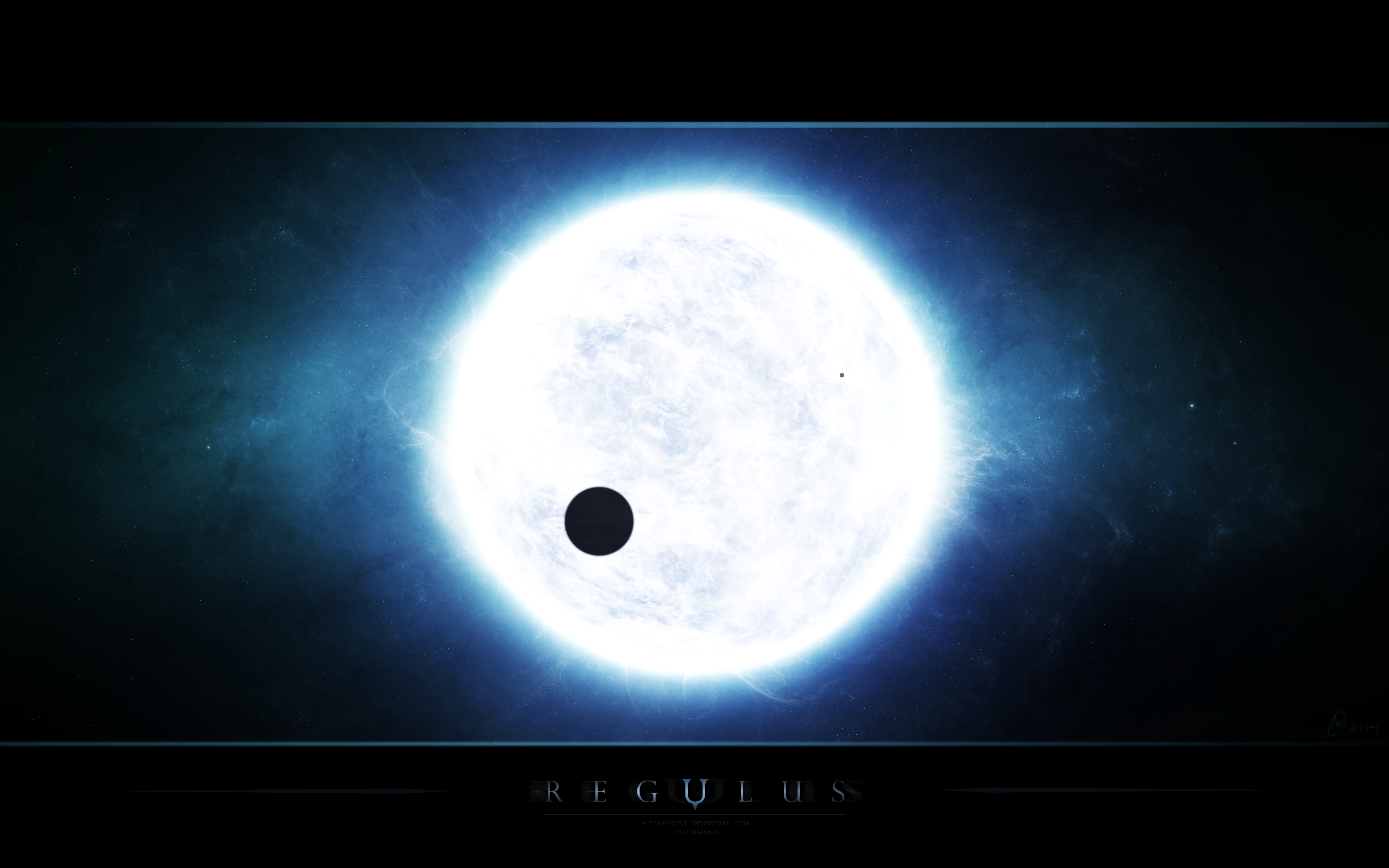Regulus star with orbiting planet HD Wallpaper