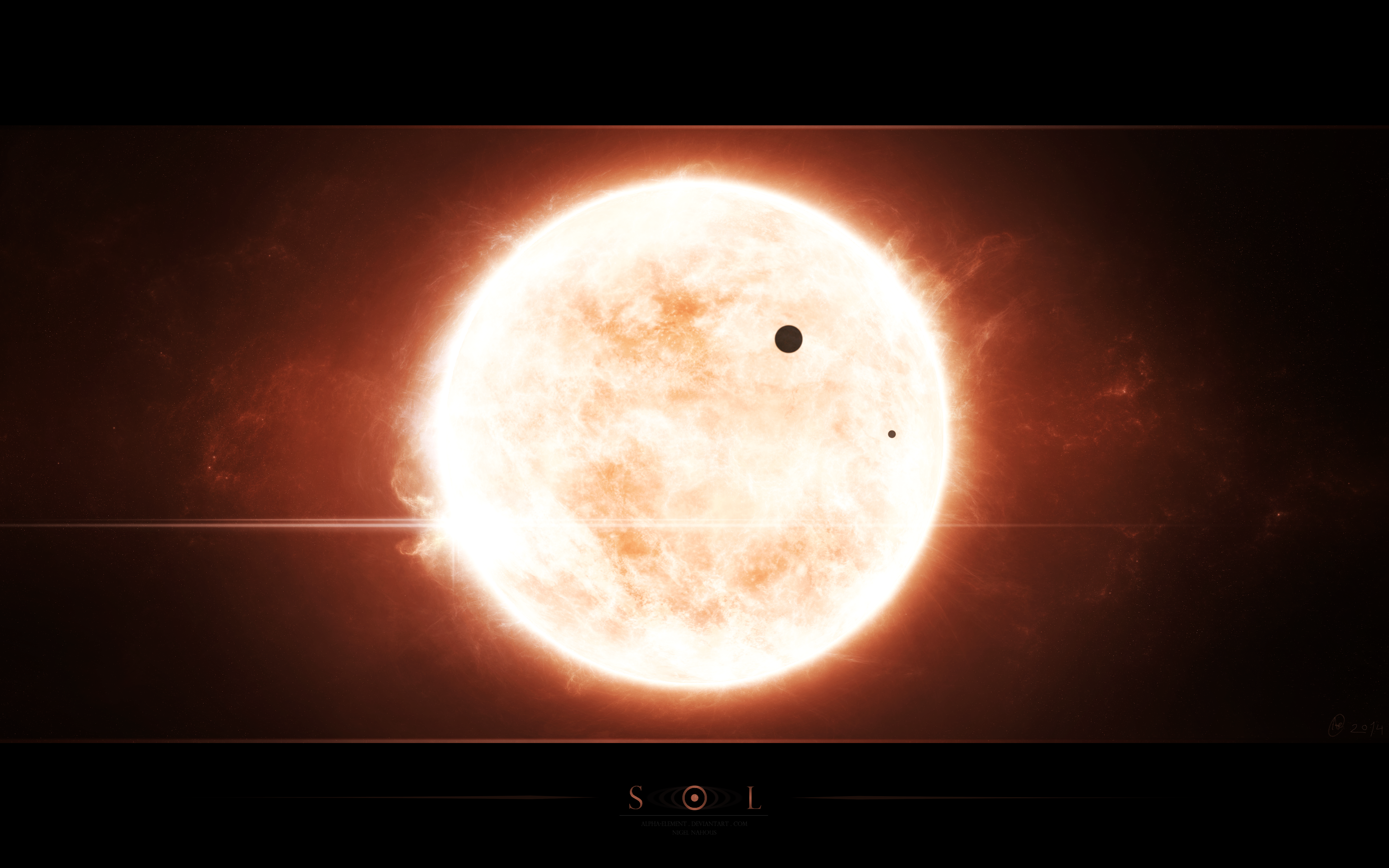 The Sun with two planets transiting HD Wallpaper