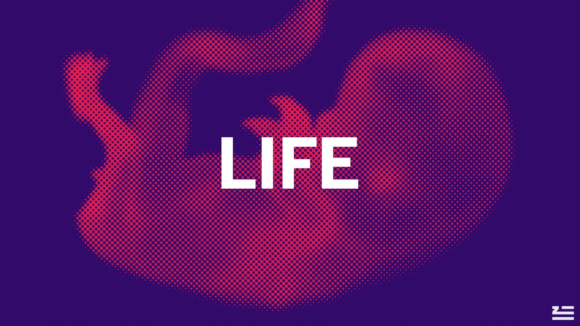 LIFE text over abstract embryo illustration by ZHU HD Wallpaper