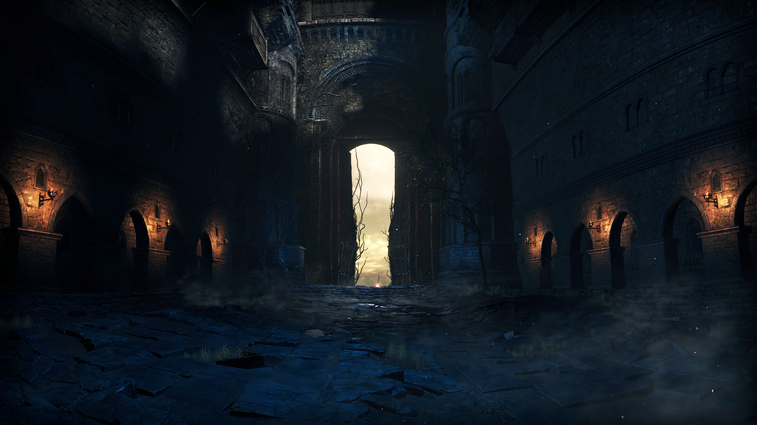 Dark Souls III screenshot of Lothric castle architecture HD Wallpaper