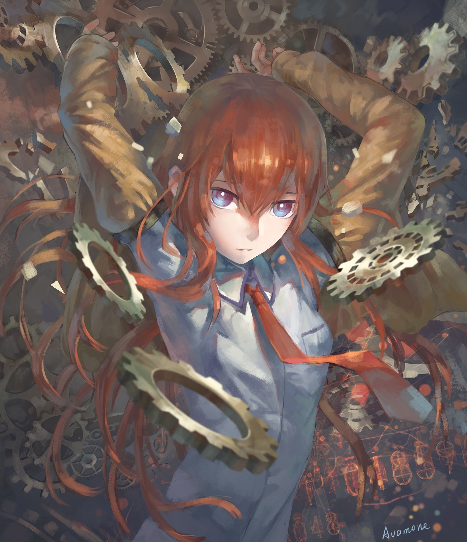 Makise Kurisu from Steins Gate with Gears HD Wallpaper