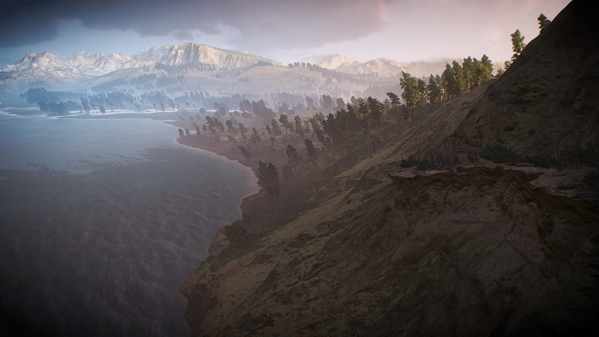 The Witcher 3 Wild Hunt: Misty Lake and Mountains HD Wallpaper
