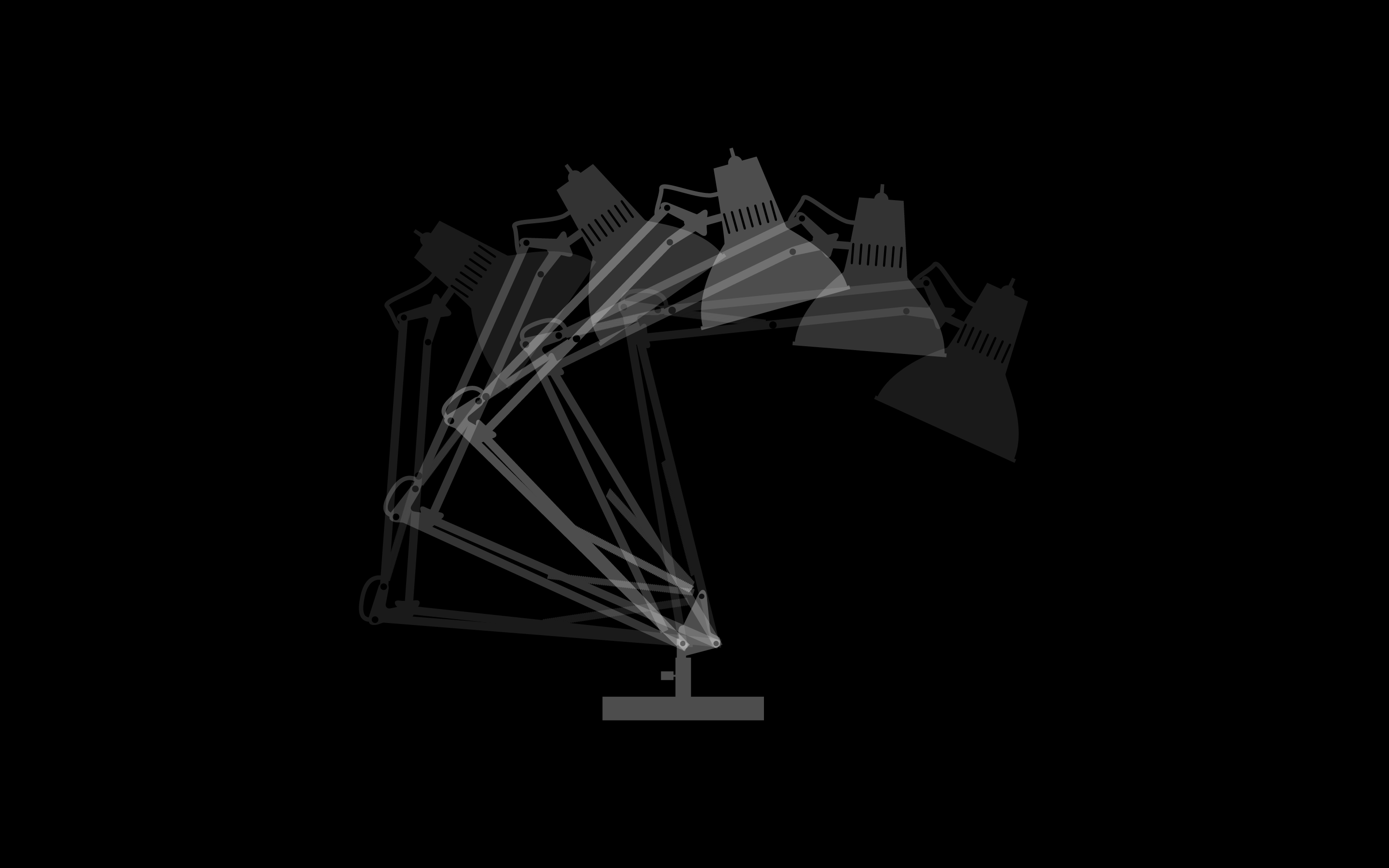 Animated desk lamp in monochrome HD Wallpaper