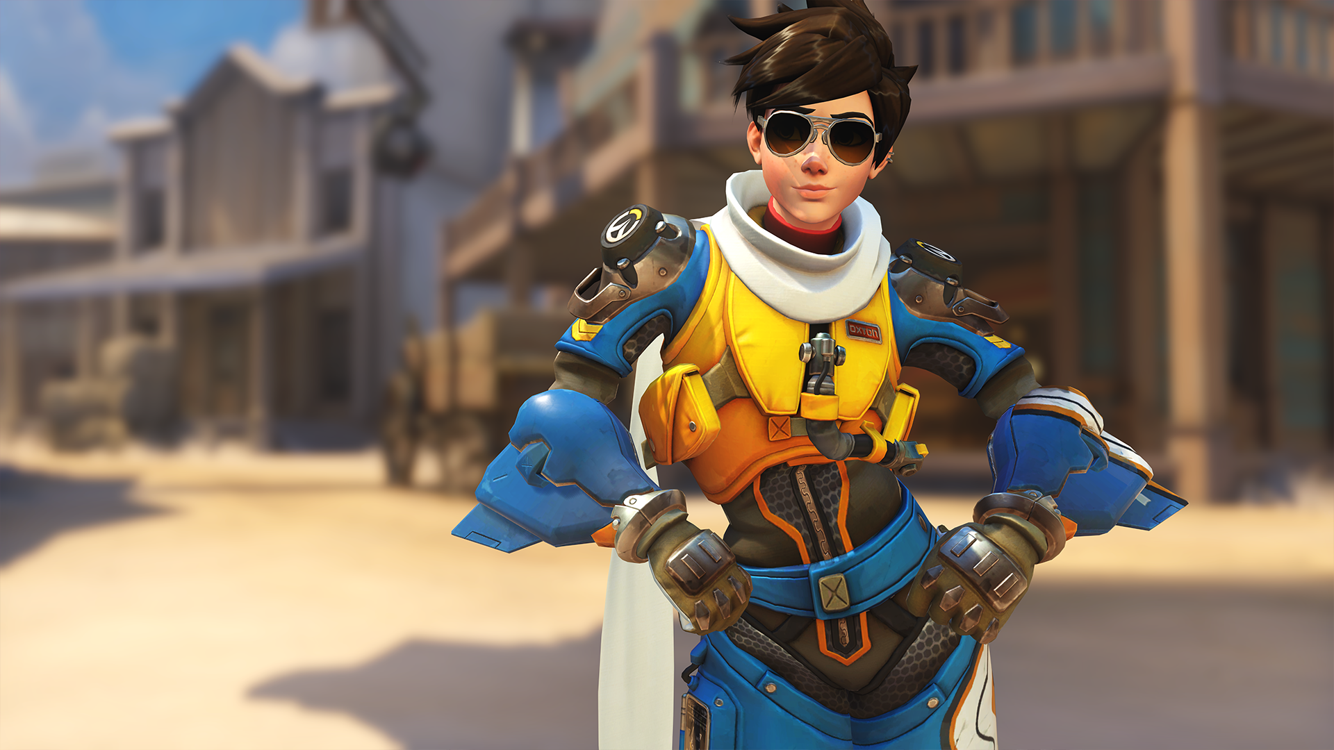 Tracer from Overwatch in a Western-themed skin HD Wallpaper