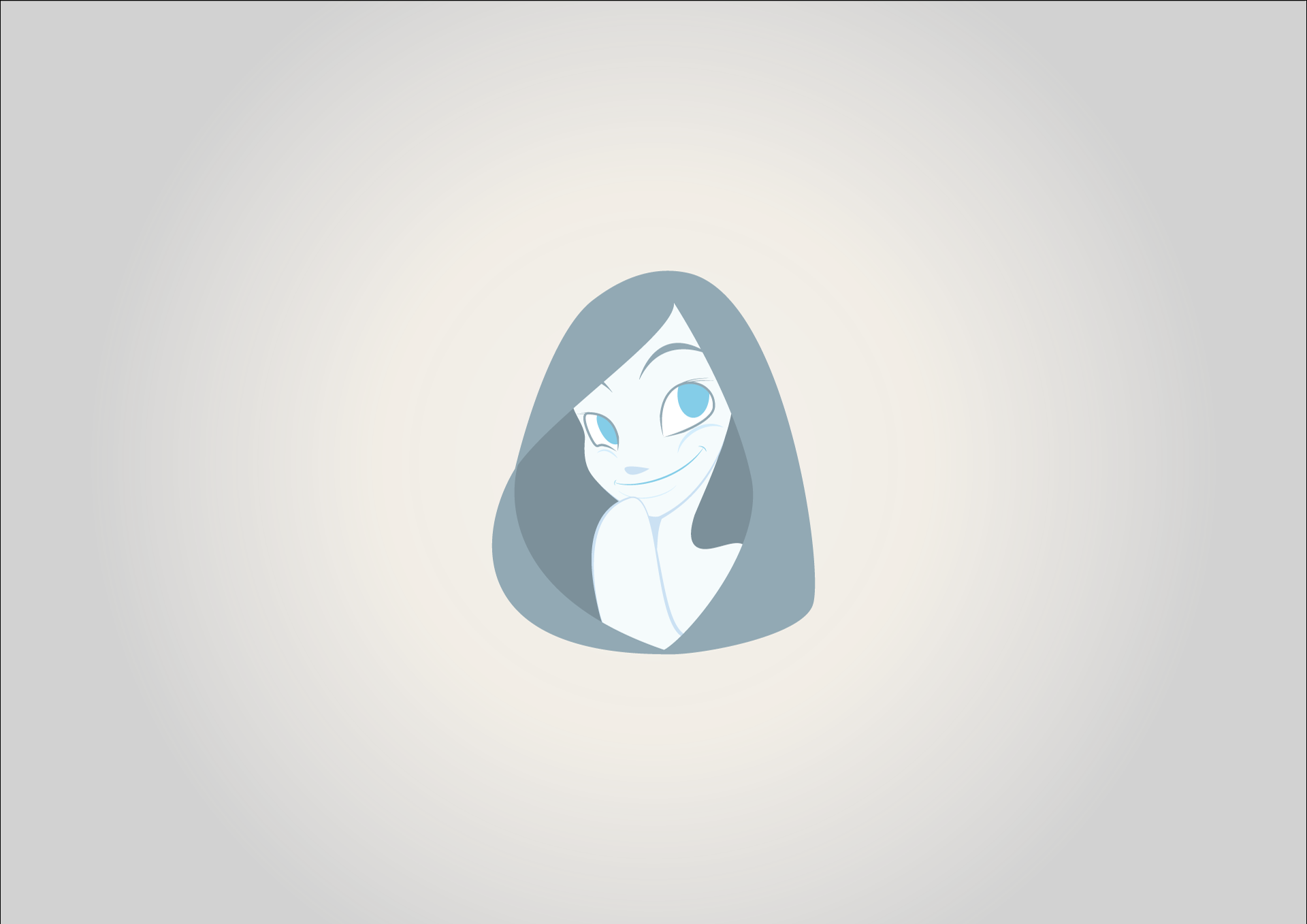 Illustration of a smiling woman with blue eyes HD Wallpaper