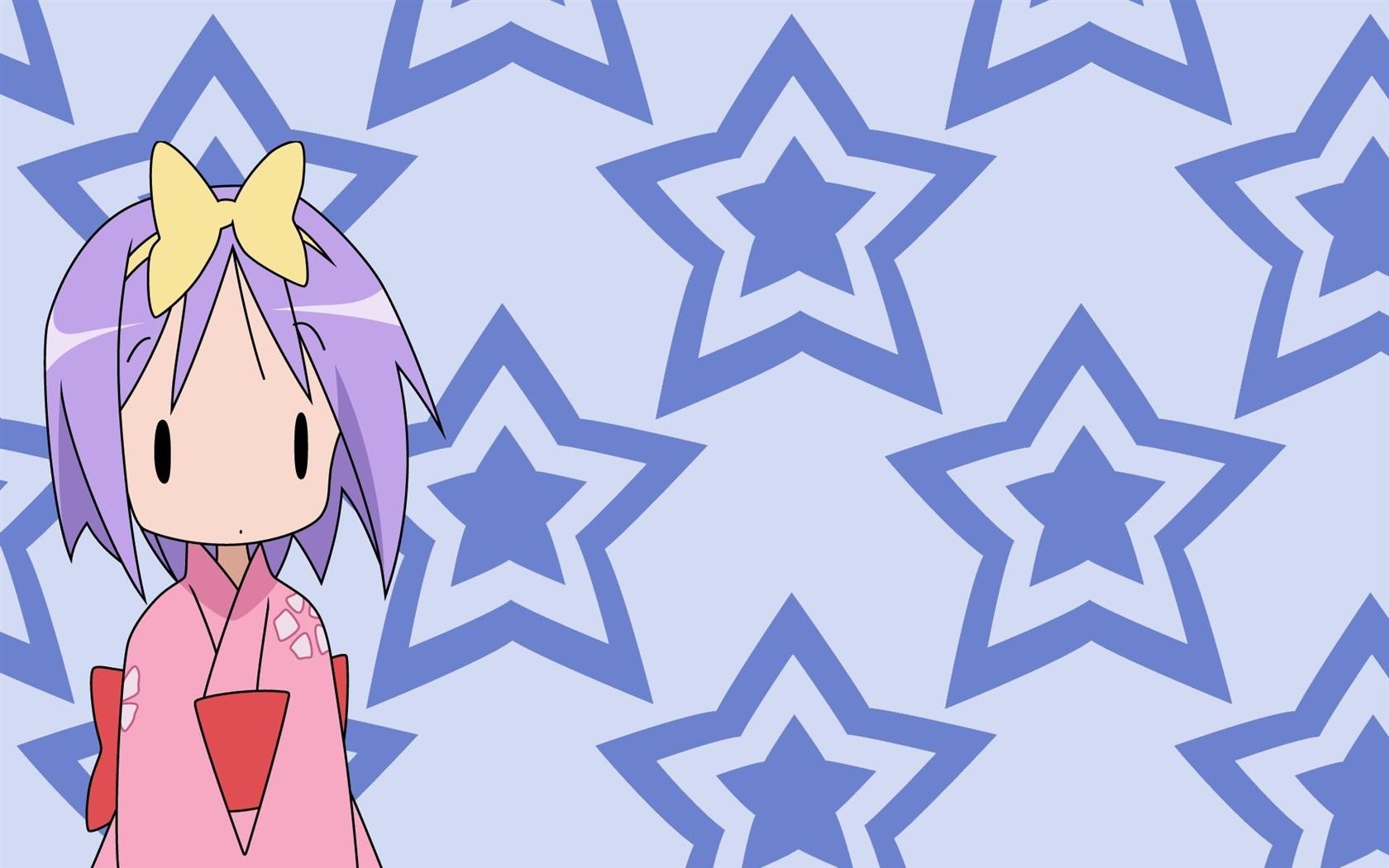 Konata Izumi from Lucky Star with star pattern HD Wallpaper