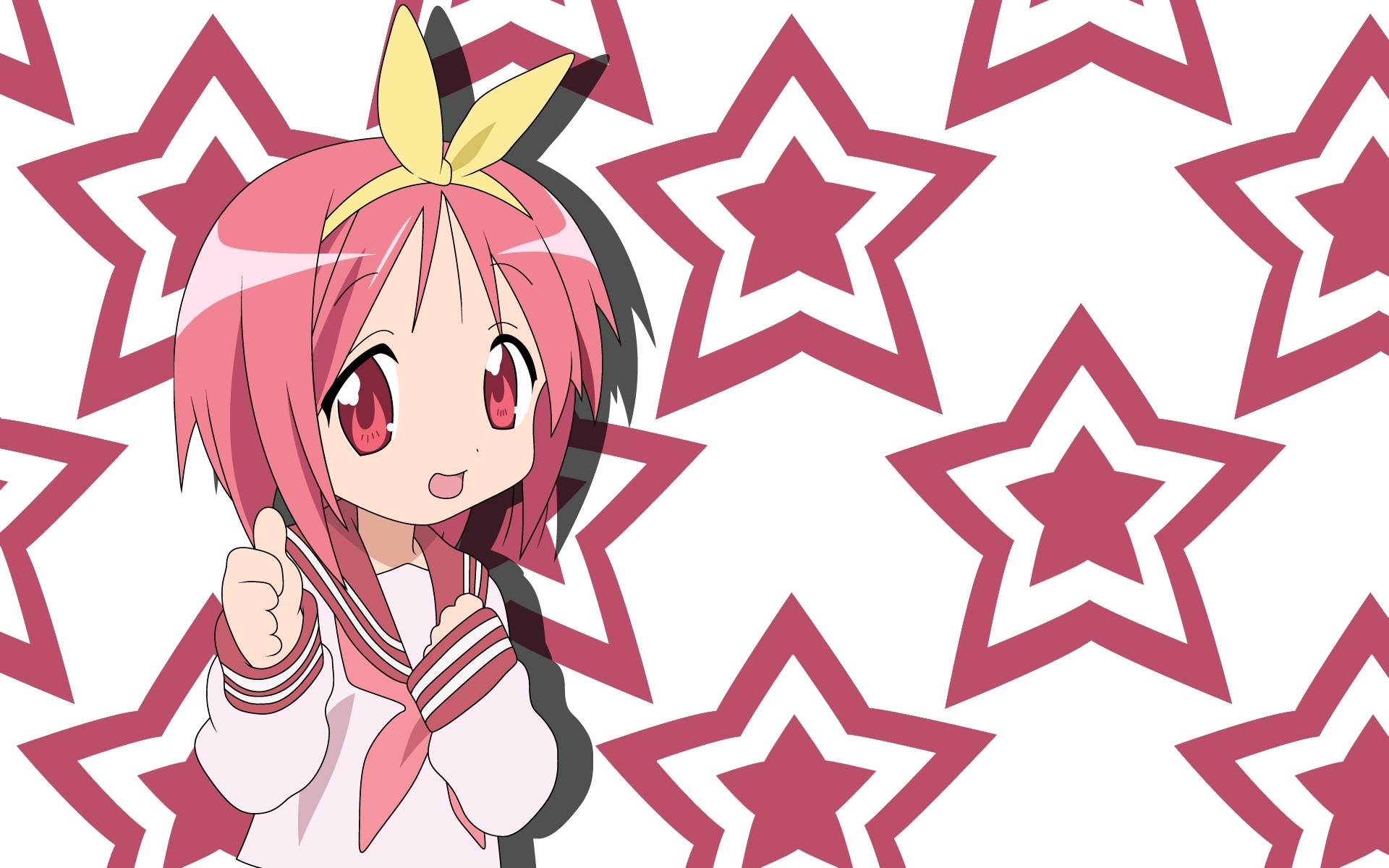 Konata Izumi from Lucky Star with star pattern HD Wallpaper