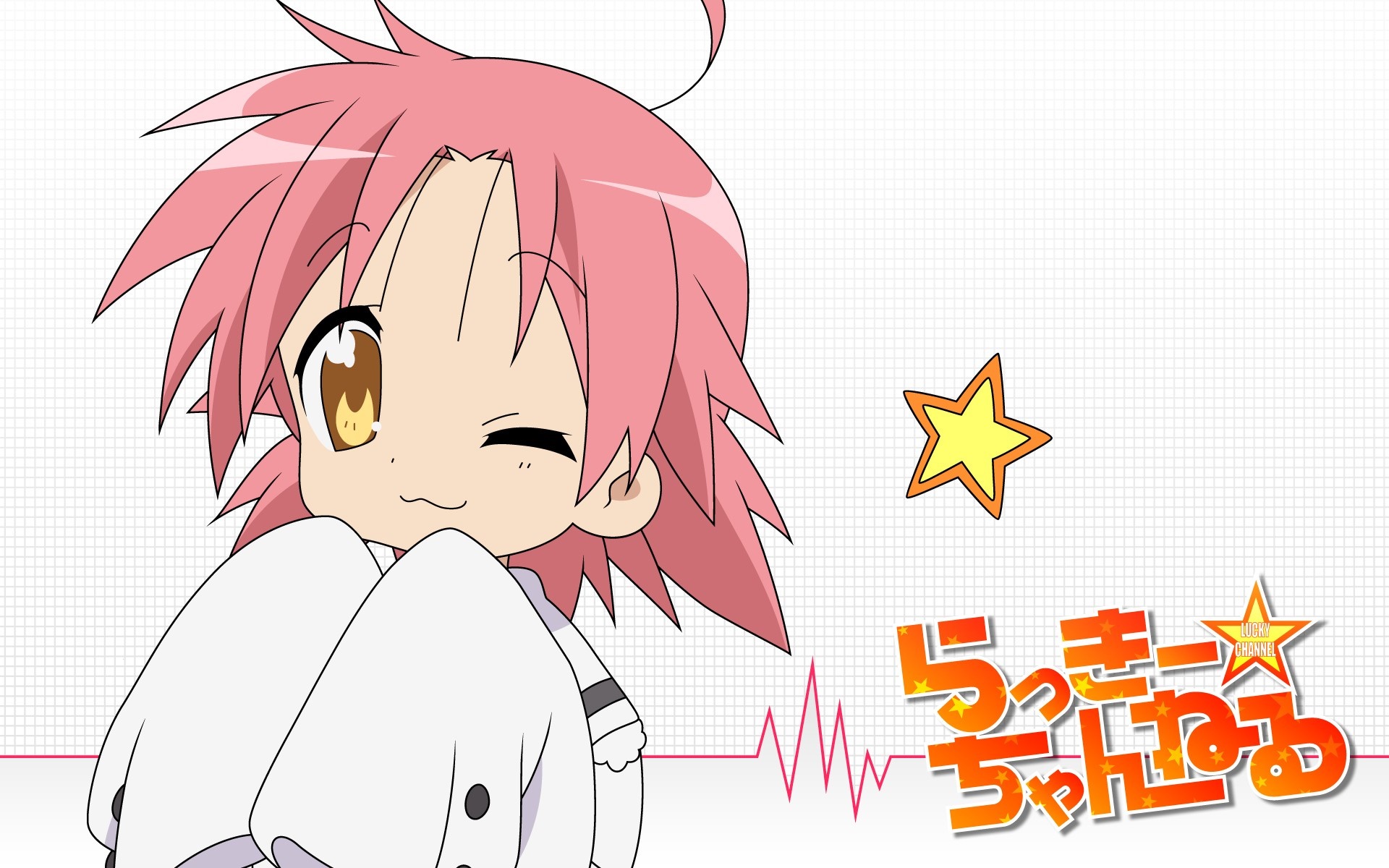 Kogami Akira from Lucky Star anime illustration HD Wallpaper