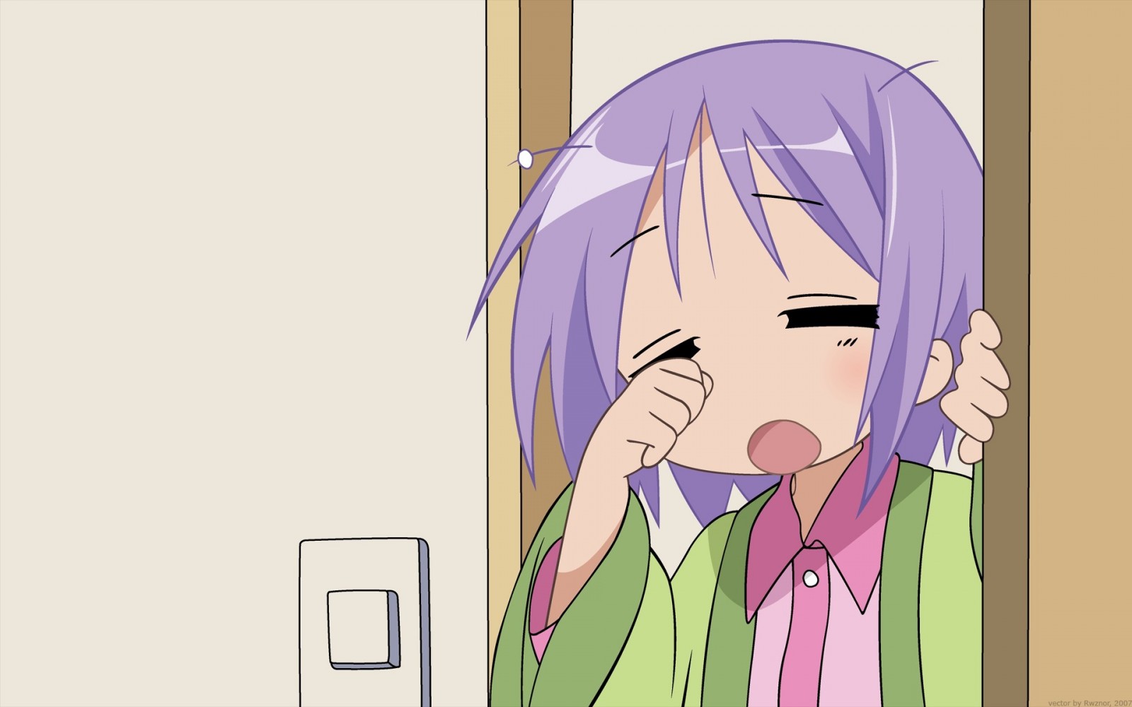 Konata Izumi from Lucky Star yawning HD Wallpaper