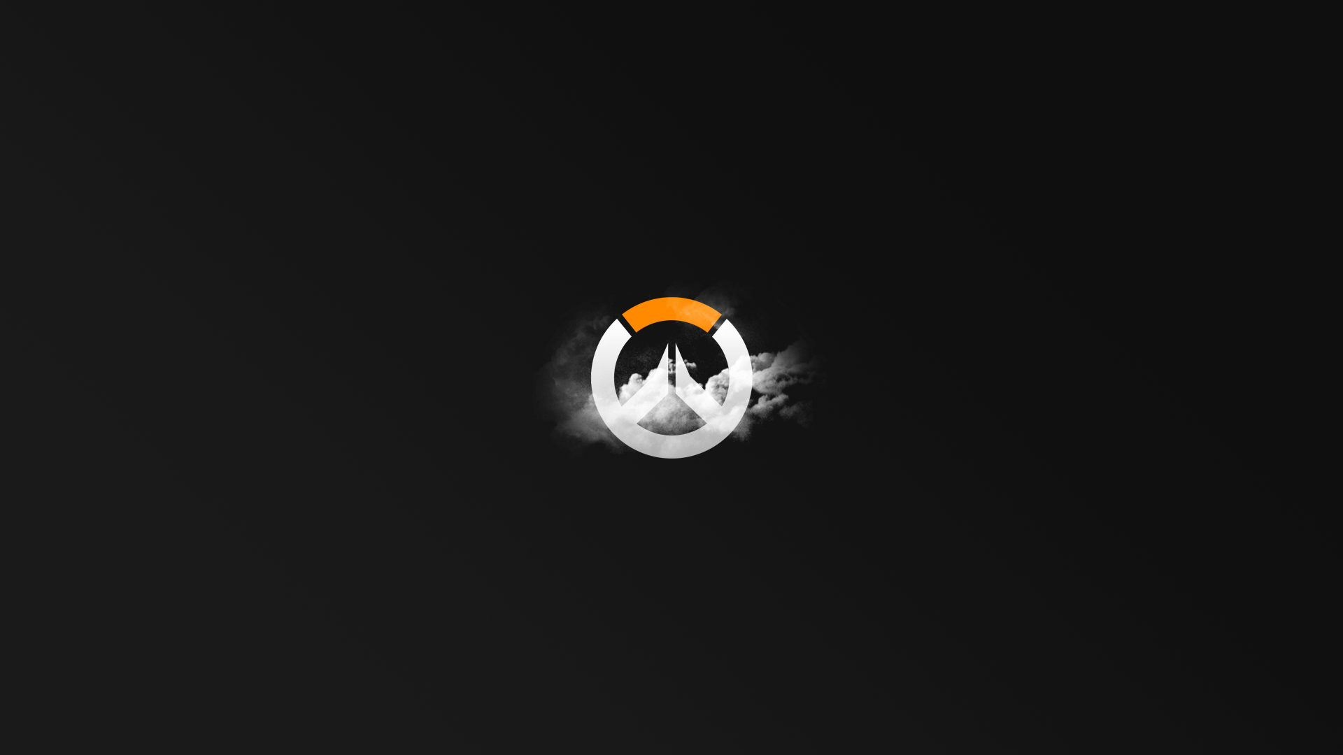 Overwatch logo with smoke on black background HD Wallpaper