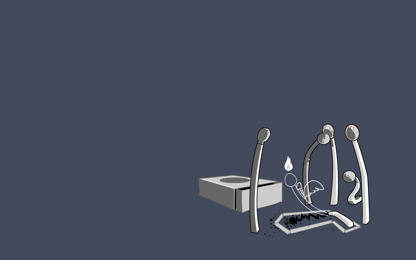 Matches and matchbox illustration HD Wallpaper