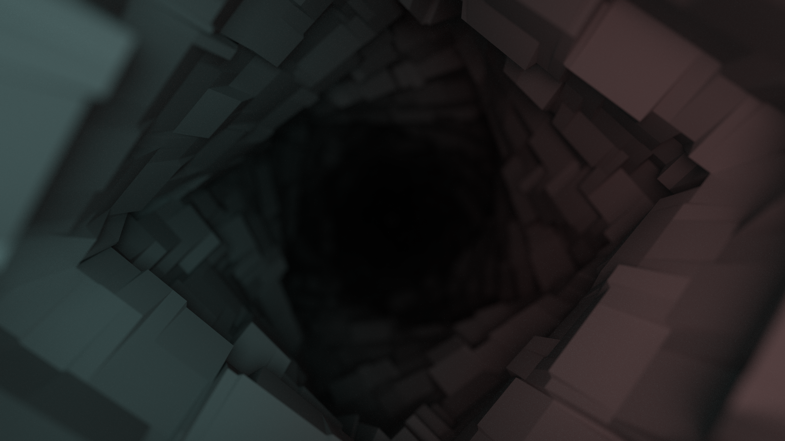 Abstract digital art of a dark tunnel HD Wallpaper