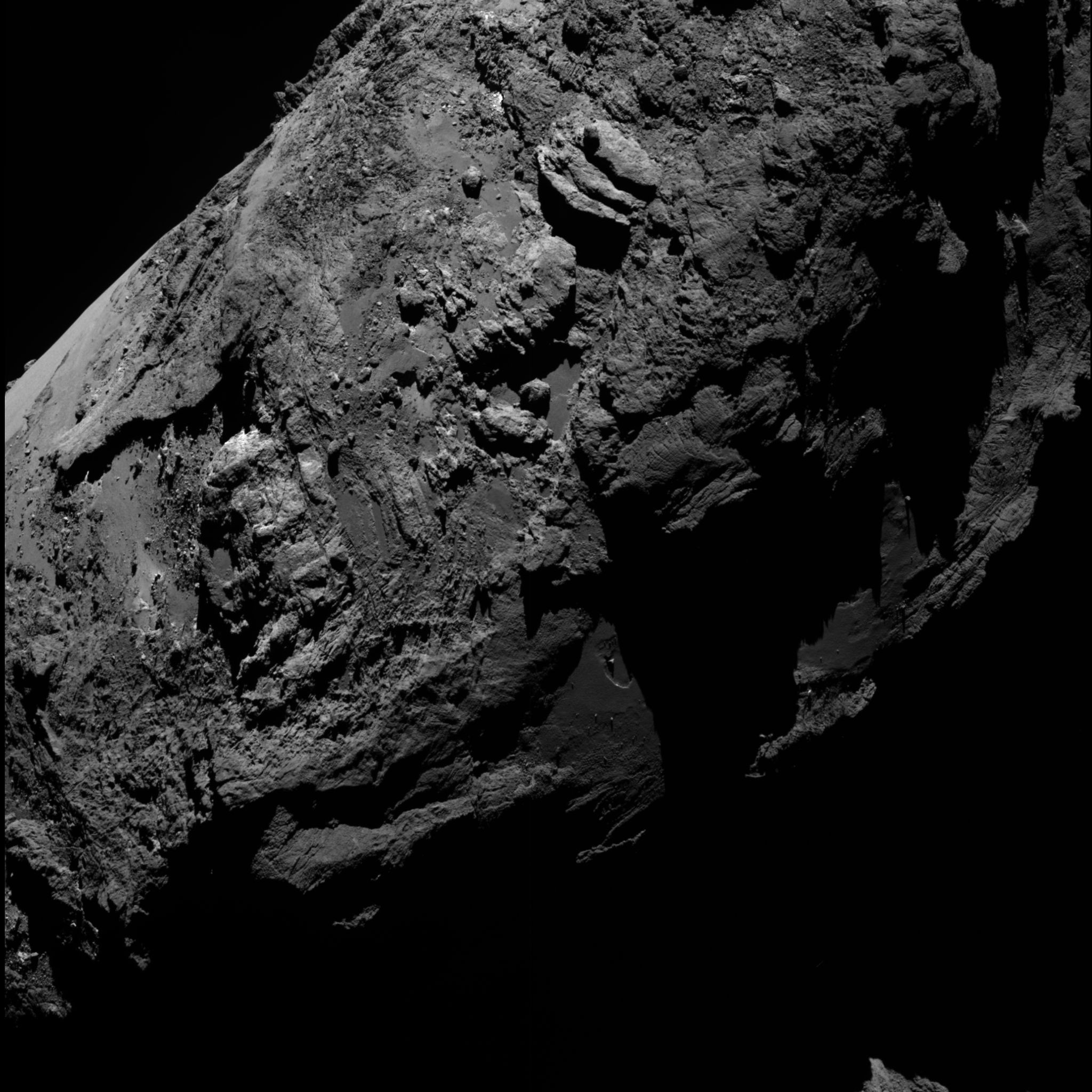 Close-up of a rocky surface on a comet HD Wallpaper