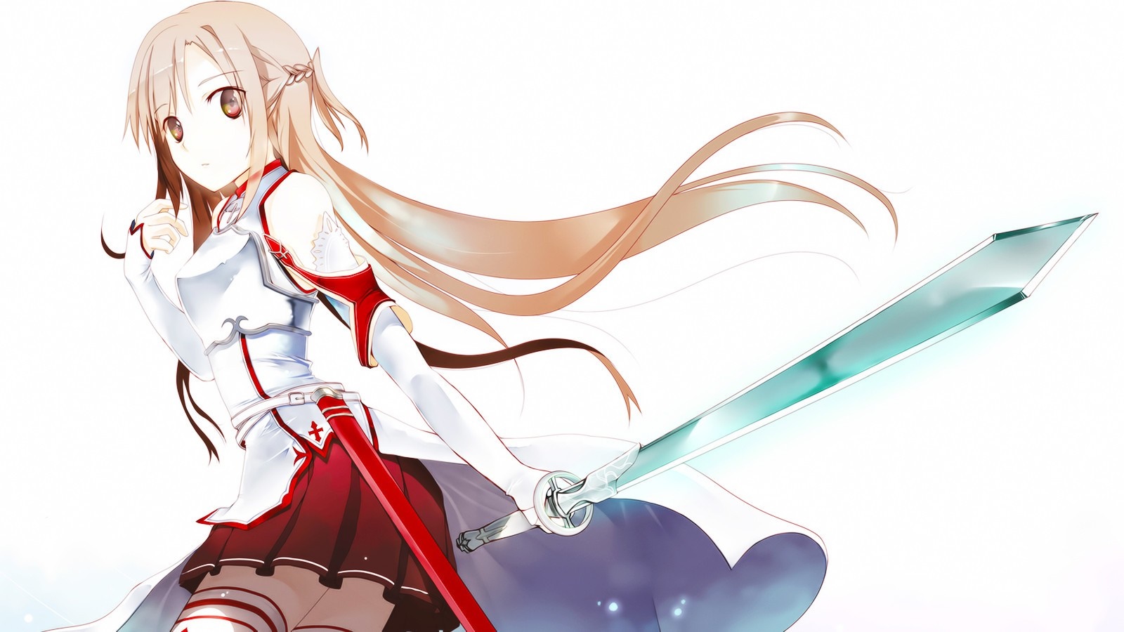 Asuna Yuuki from Sword Art Online with a sword HD Wallpaper