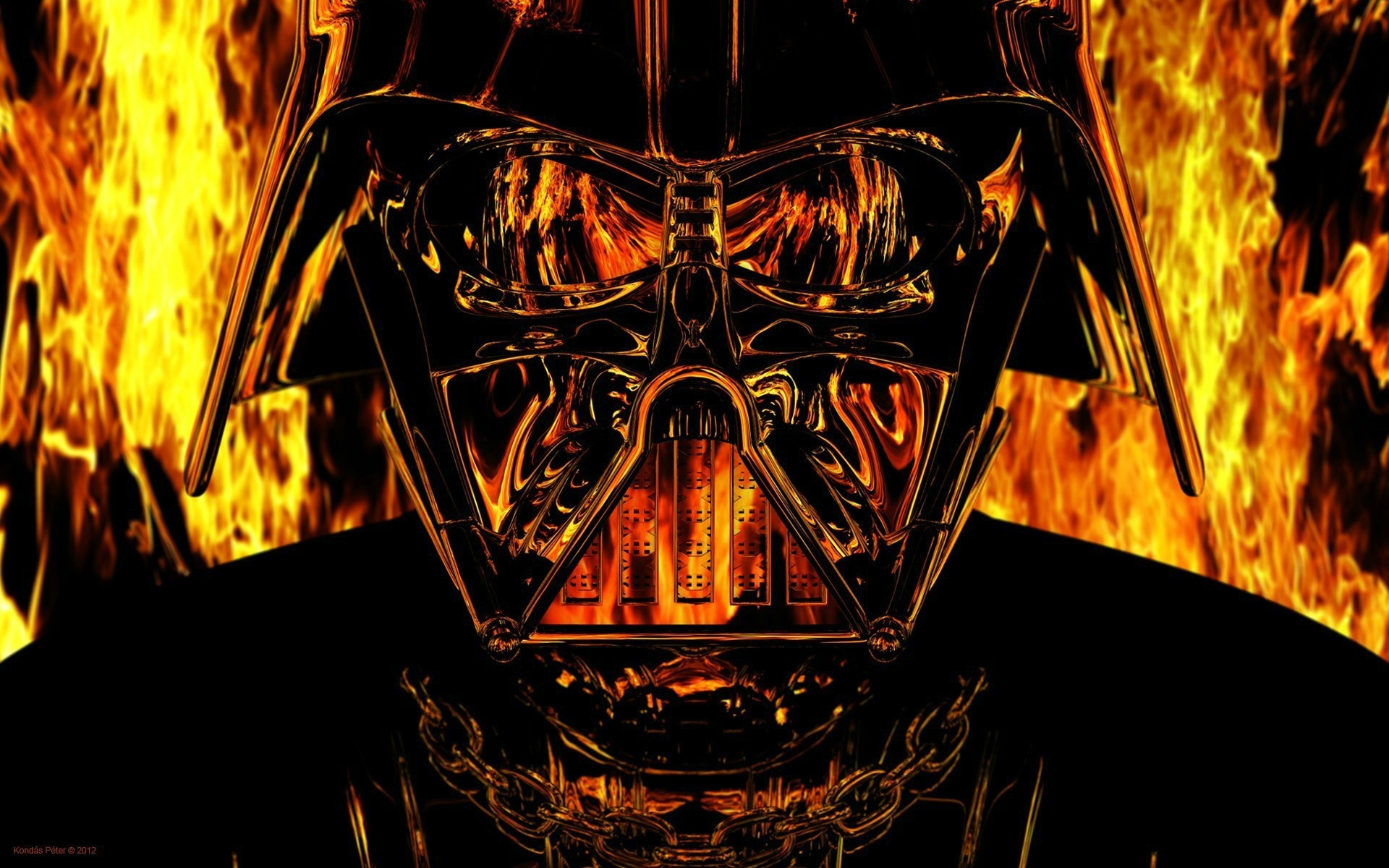 Darth Vader from Star Wars in flames HD Wallpaper